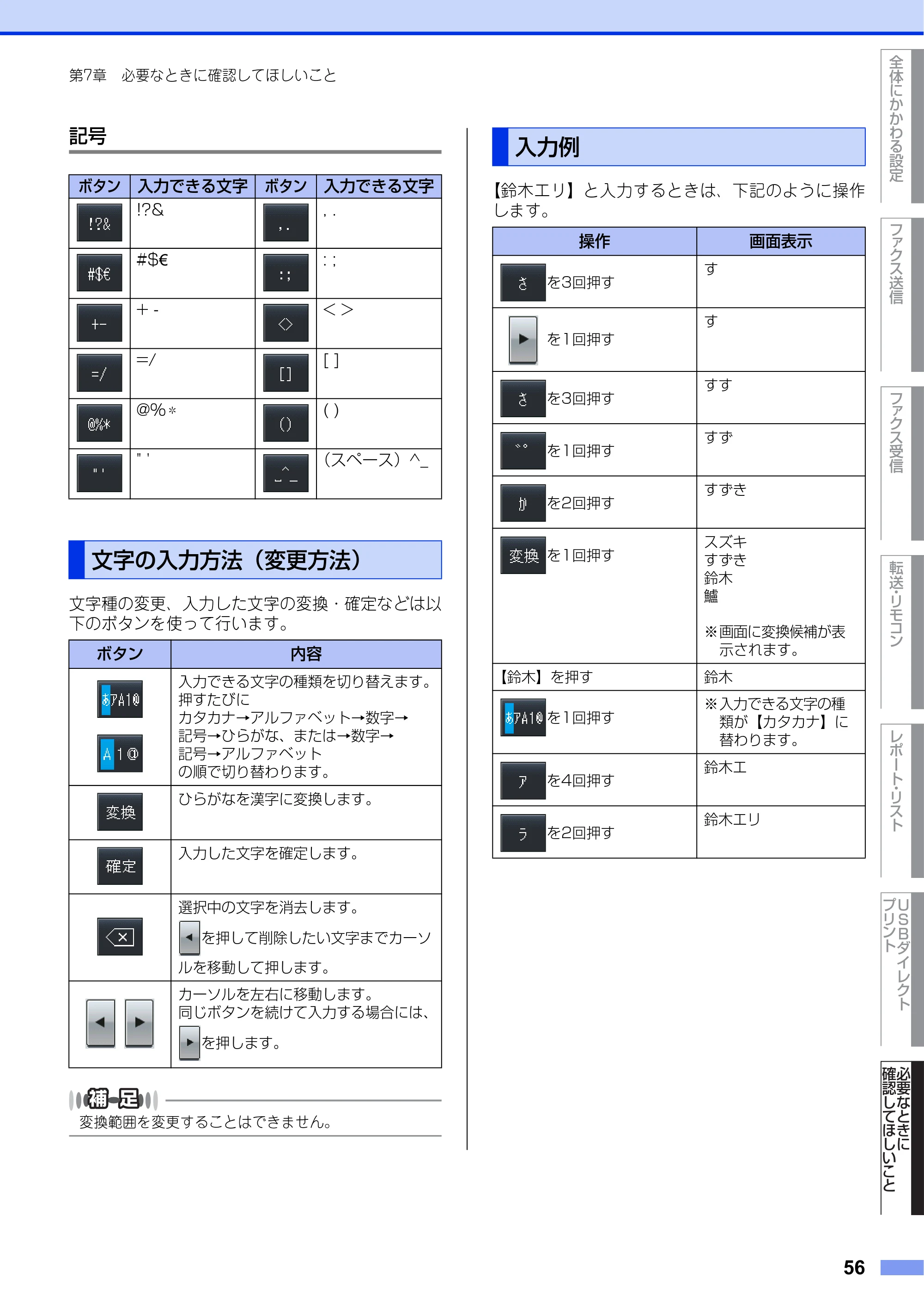 ブラザー MFC-8950DW ユーザーズガイド ～応用編～ — 文字の入力方法（変更方法） — 原本ページ — 56ページ