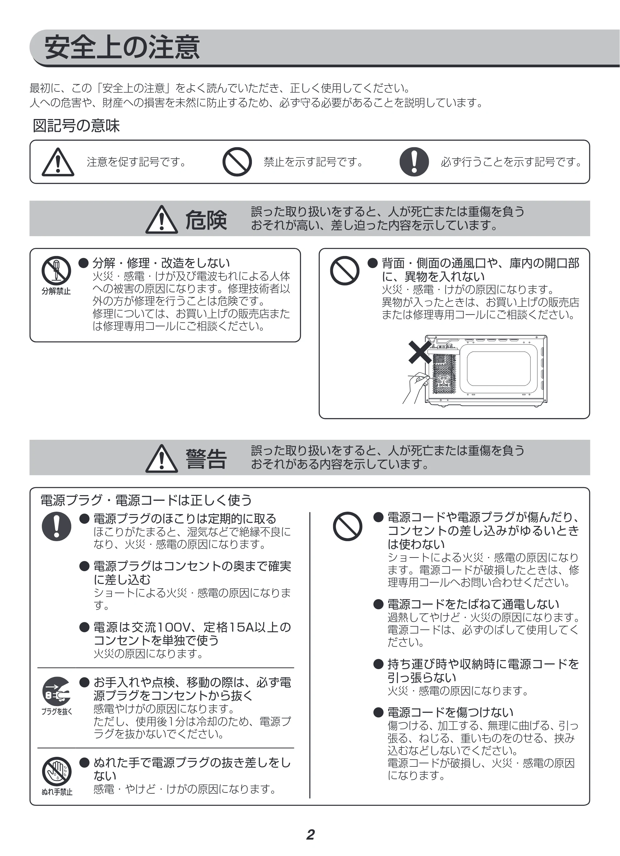 アイリスオーヤマ IMB-RT17-WC 取扱説明書 — 原本ページ — 2ページ
