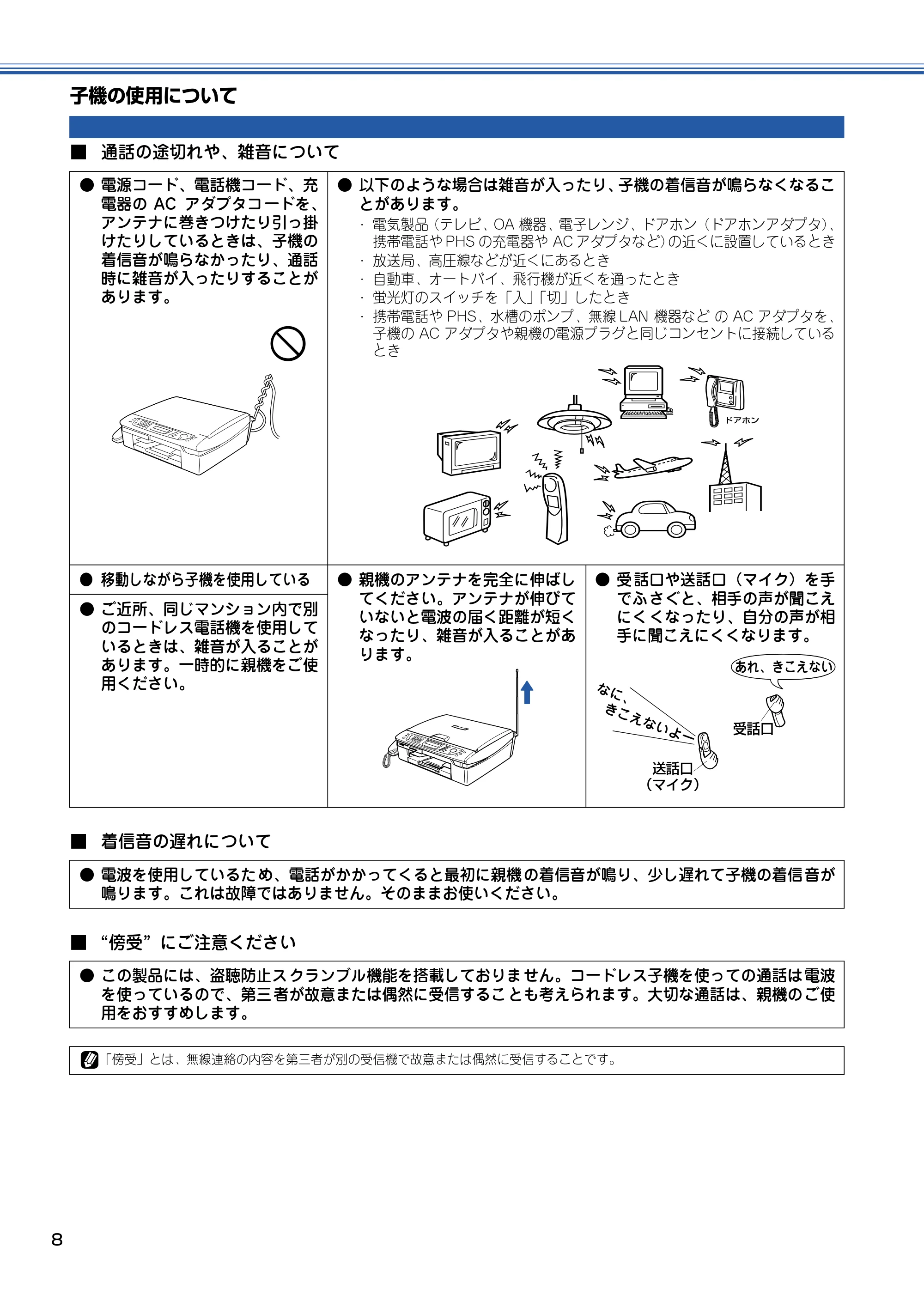ブラザー MFC-615CL 取扱説明書(本体) — 子機の使用について — 原本ページ — 9ページ