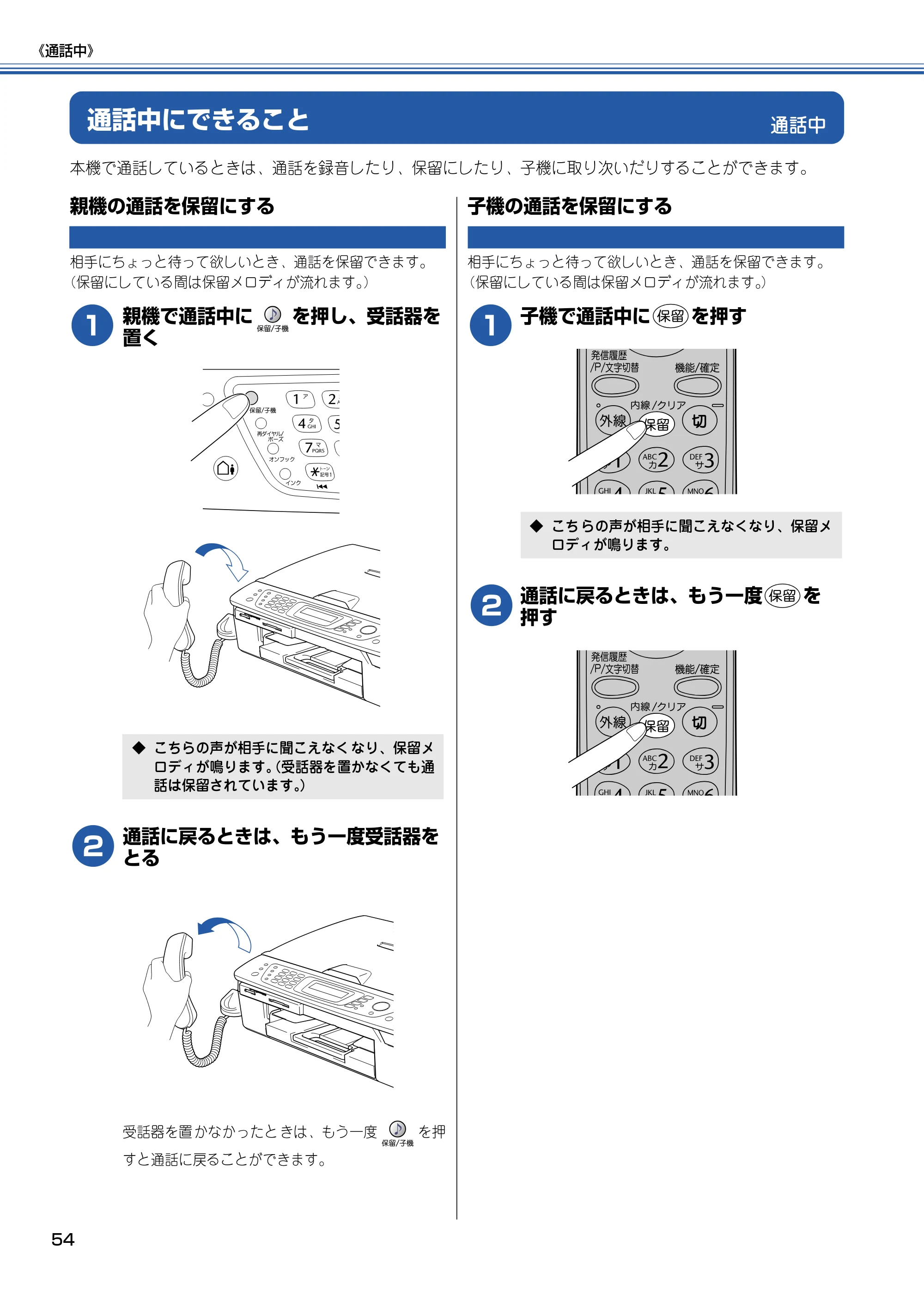 ブラザー MFC-615CL 取扱説明書（本体） — 通話中 — 原本ページ — 55ページ