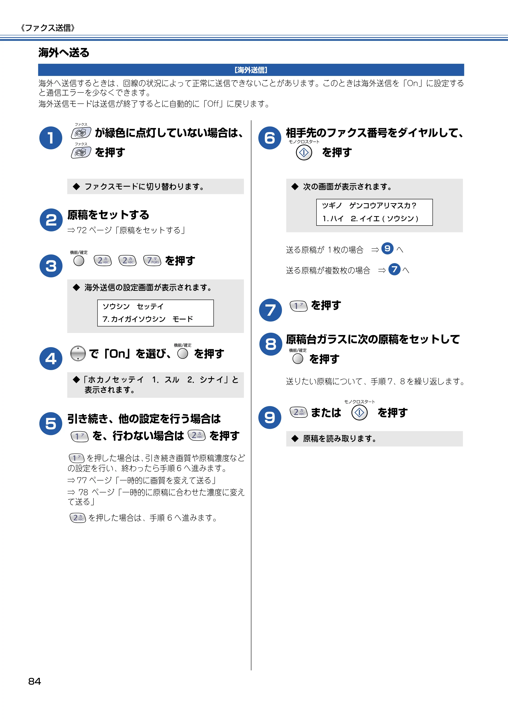 ブラザー MFC-615CL 取扱説明書（本体） — 海外へ送る — 原本ページ — 85ページ