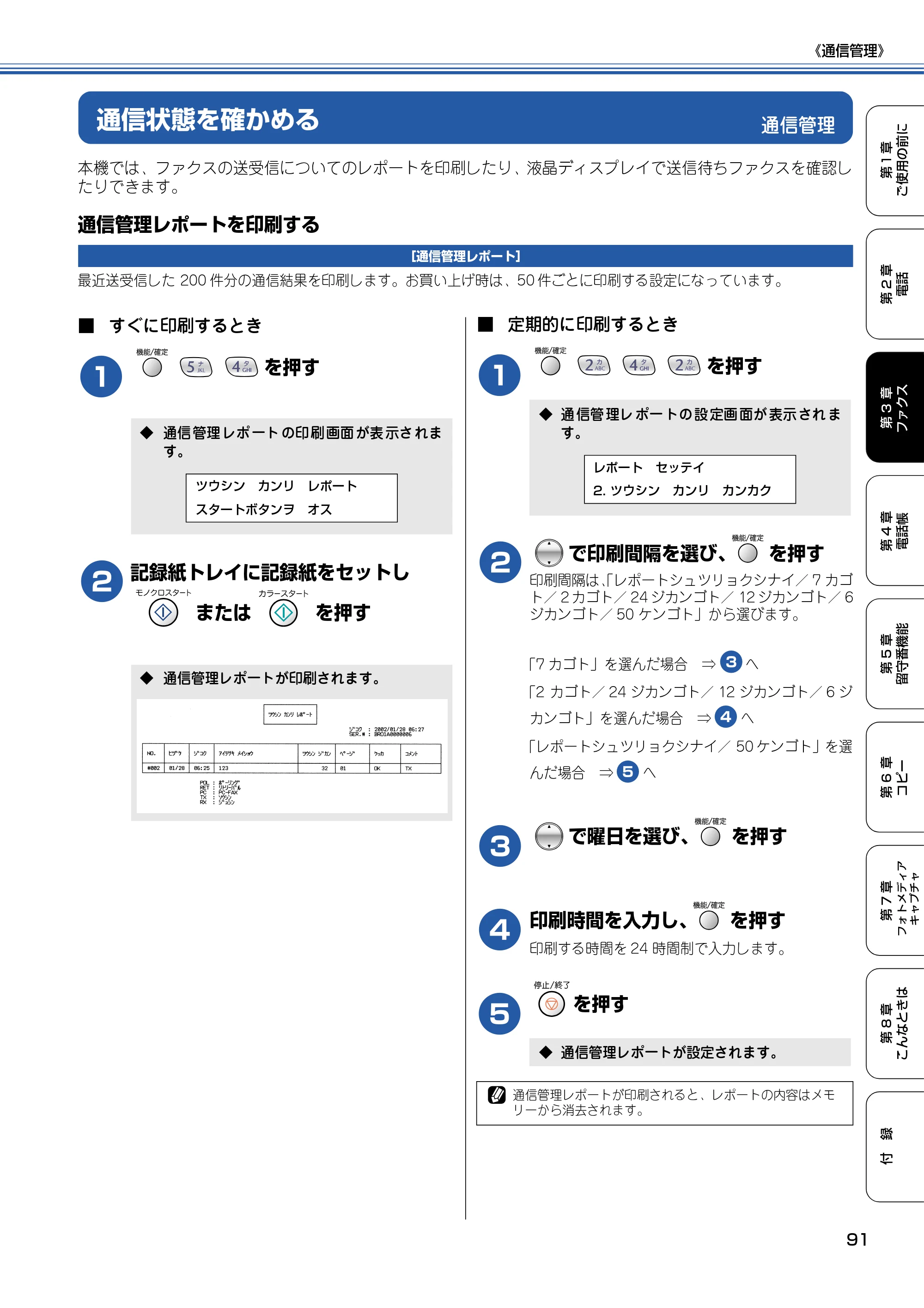 ブラザー MFC-615CL 取扱説明書（本体） — 通信管理 — 原本ページ — 92ページ