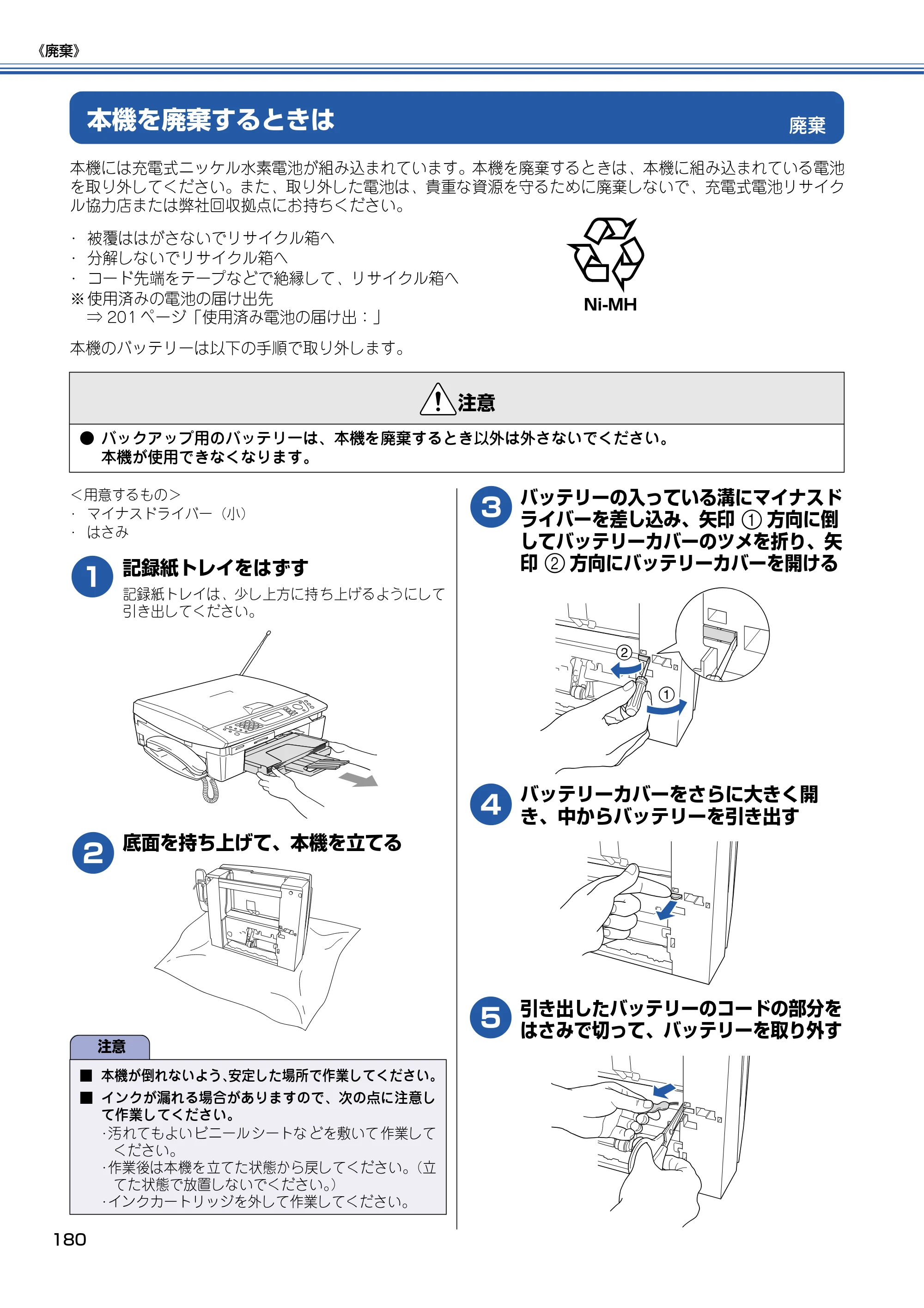 ブラザー MFC-615CL 取扱説明書（本体） — 廃棄 — 原本ページ — 181ページ