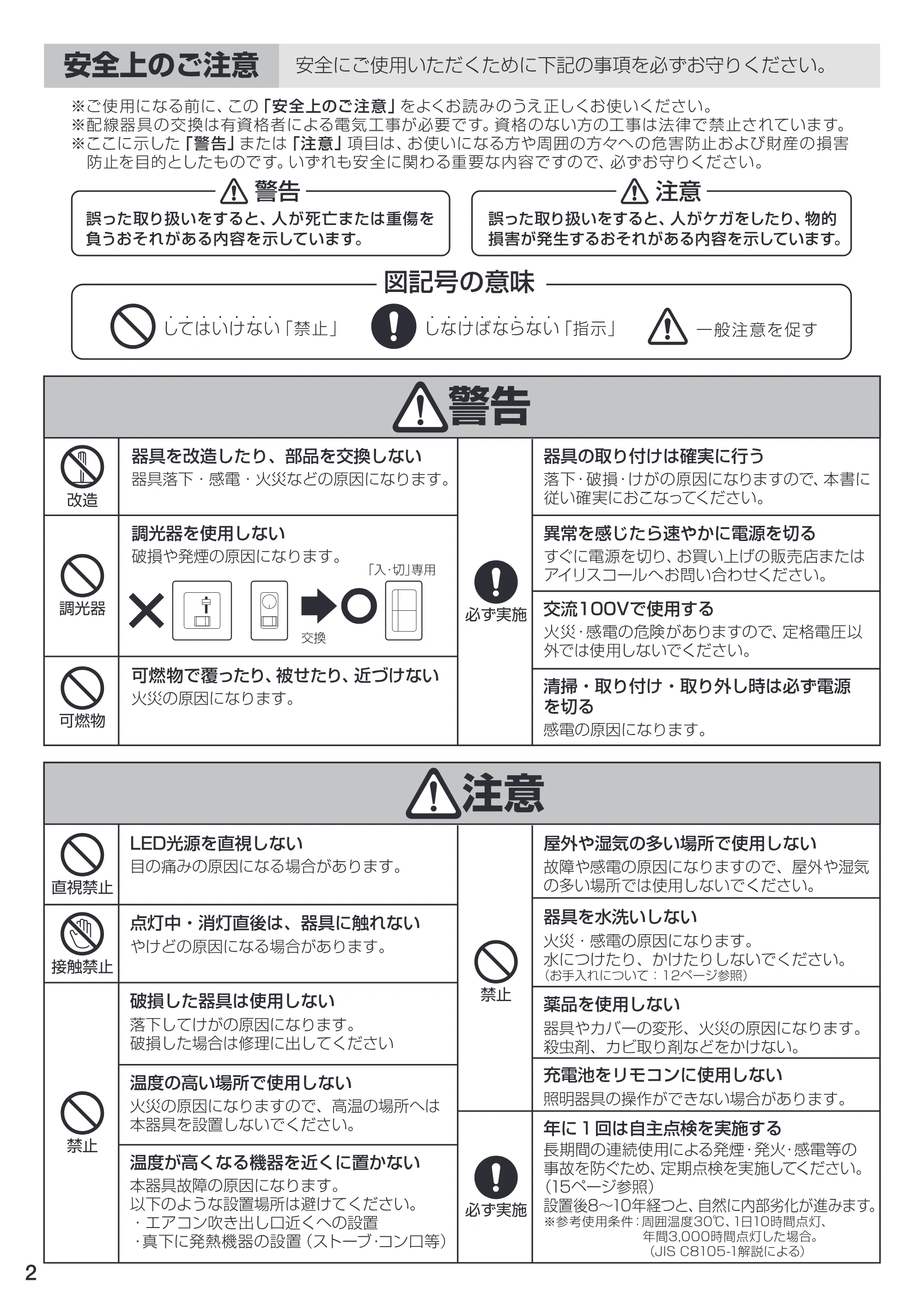 アイリスオーヤマ CL6D-SGE 取扱説明書 — 原本ページ — 2ページ