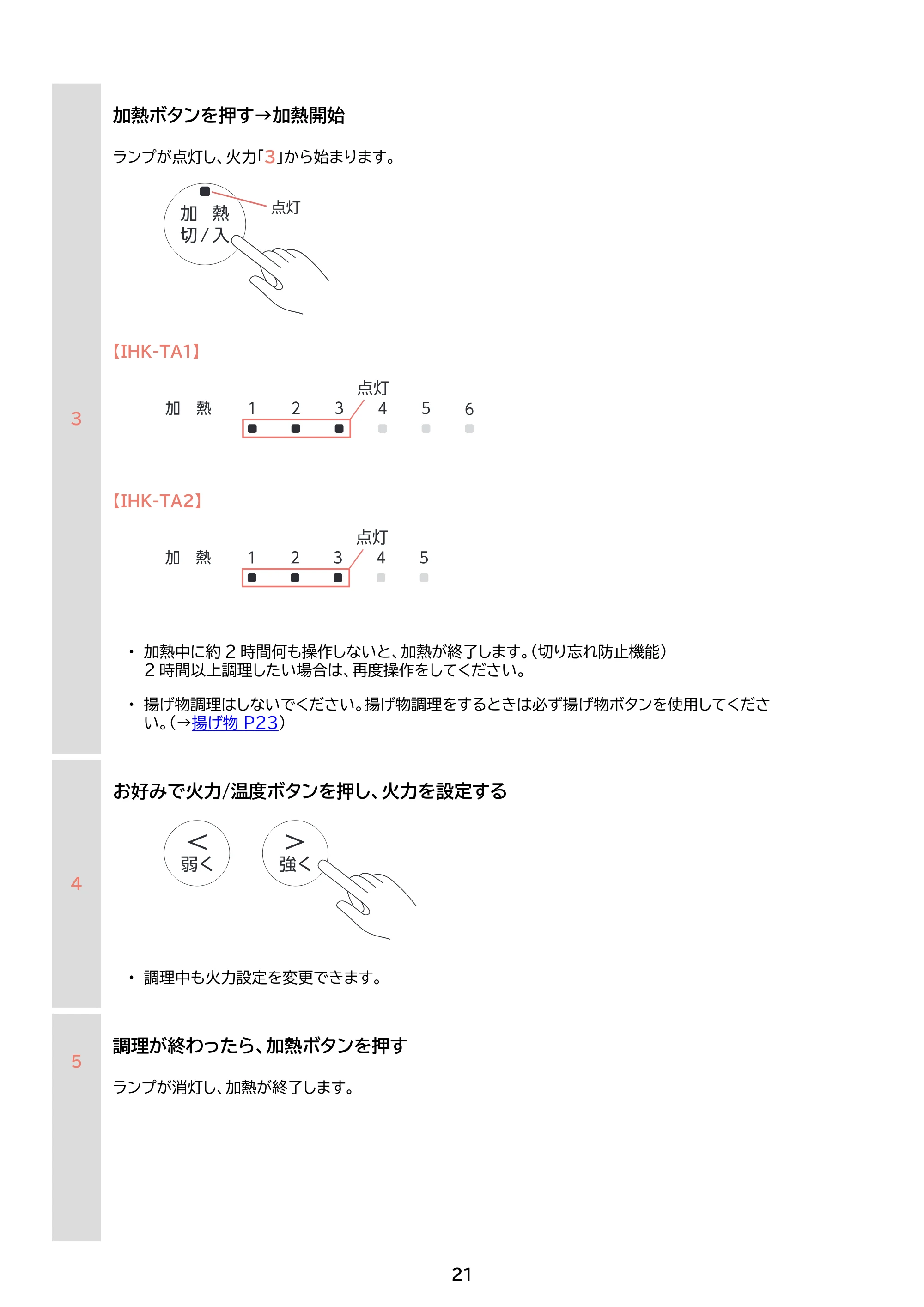 アイリスオーヤマ IHK-TA1 取扱説明書 — 原本ページ — 21ページ