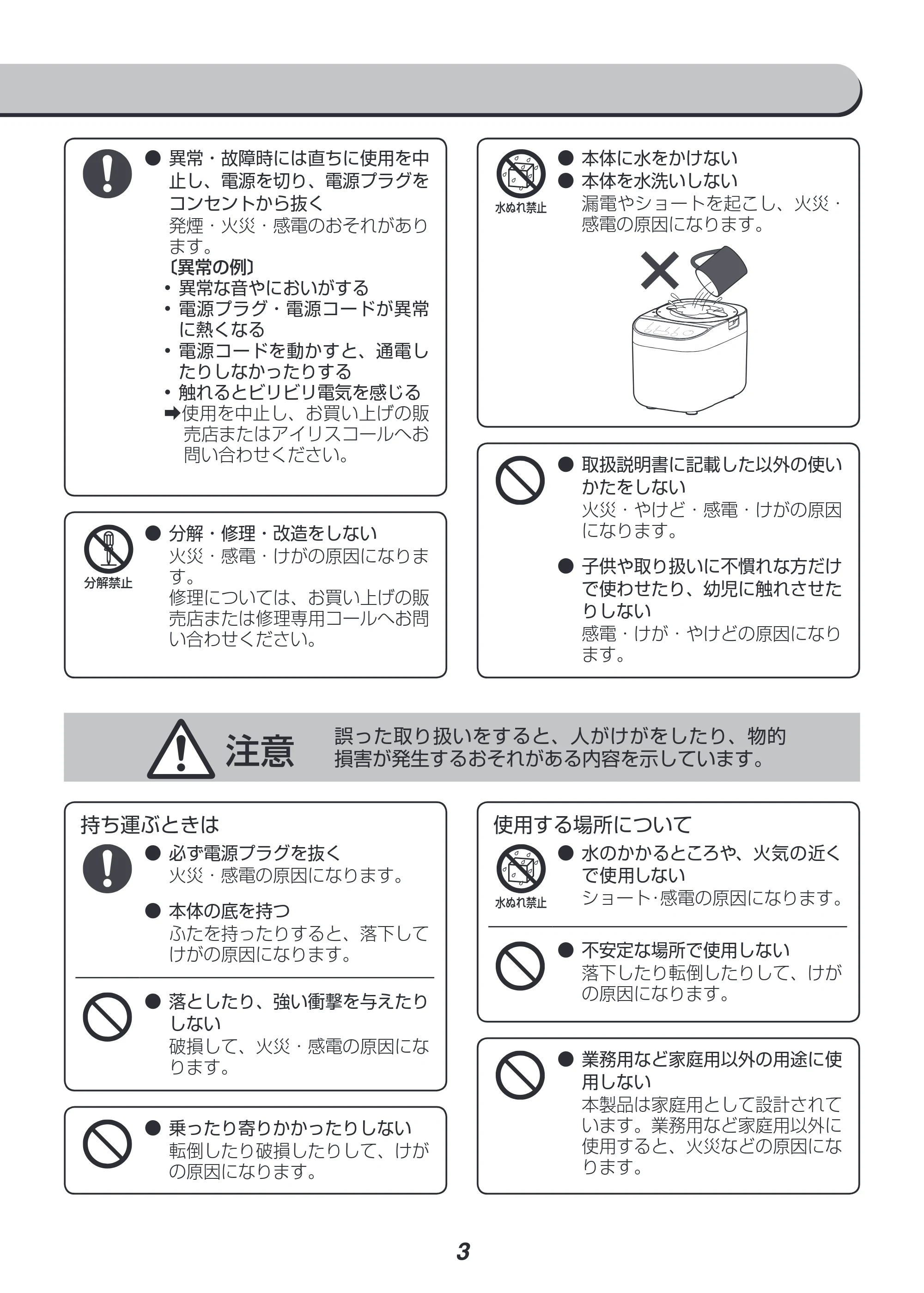 アイリスオーヤマ KRCI-B5 取扱説明書 — 原本ページ — 3ページ