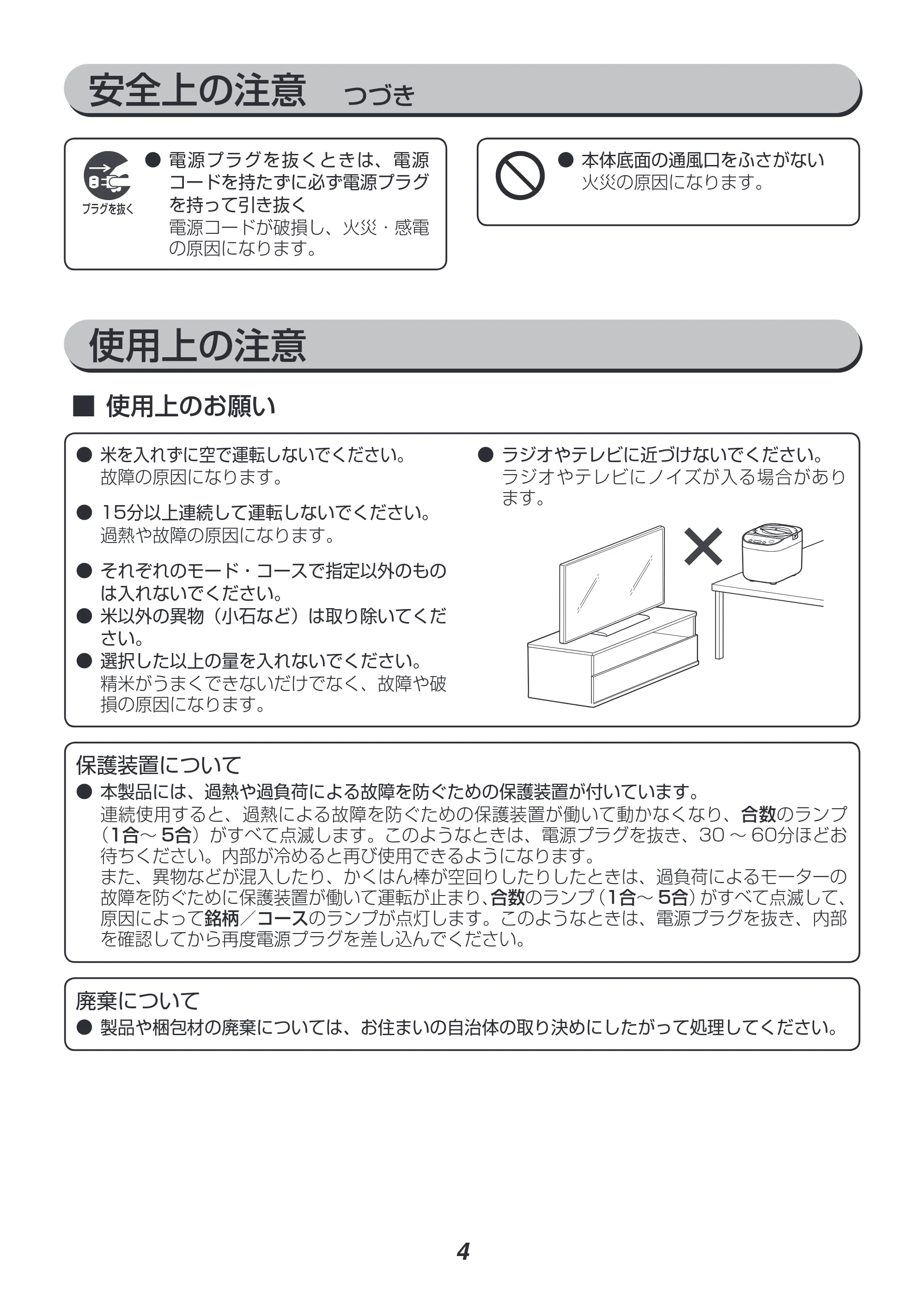 アイリスオーヤマ KRCI-B5 取扱説明書 — 原本ページ — 4ページ
