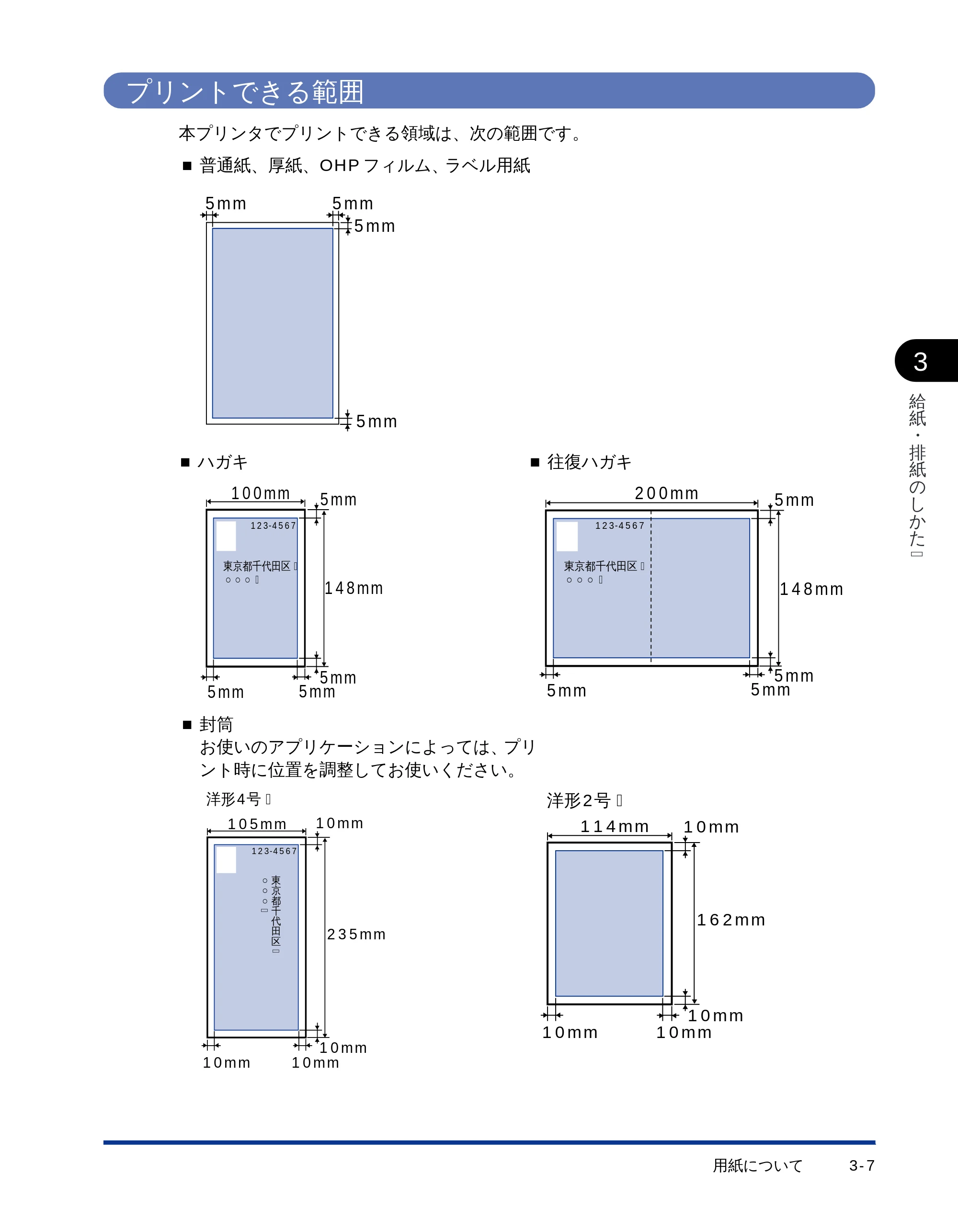 キヤノン LBP-1510 ユーザーズガイド (PDF形式/2.96Mバイト) — プリントできる範囲 — 原本ページ — 48ページ