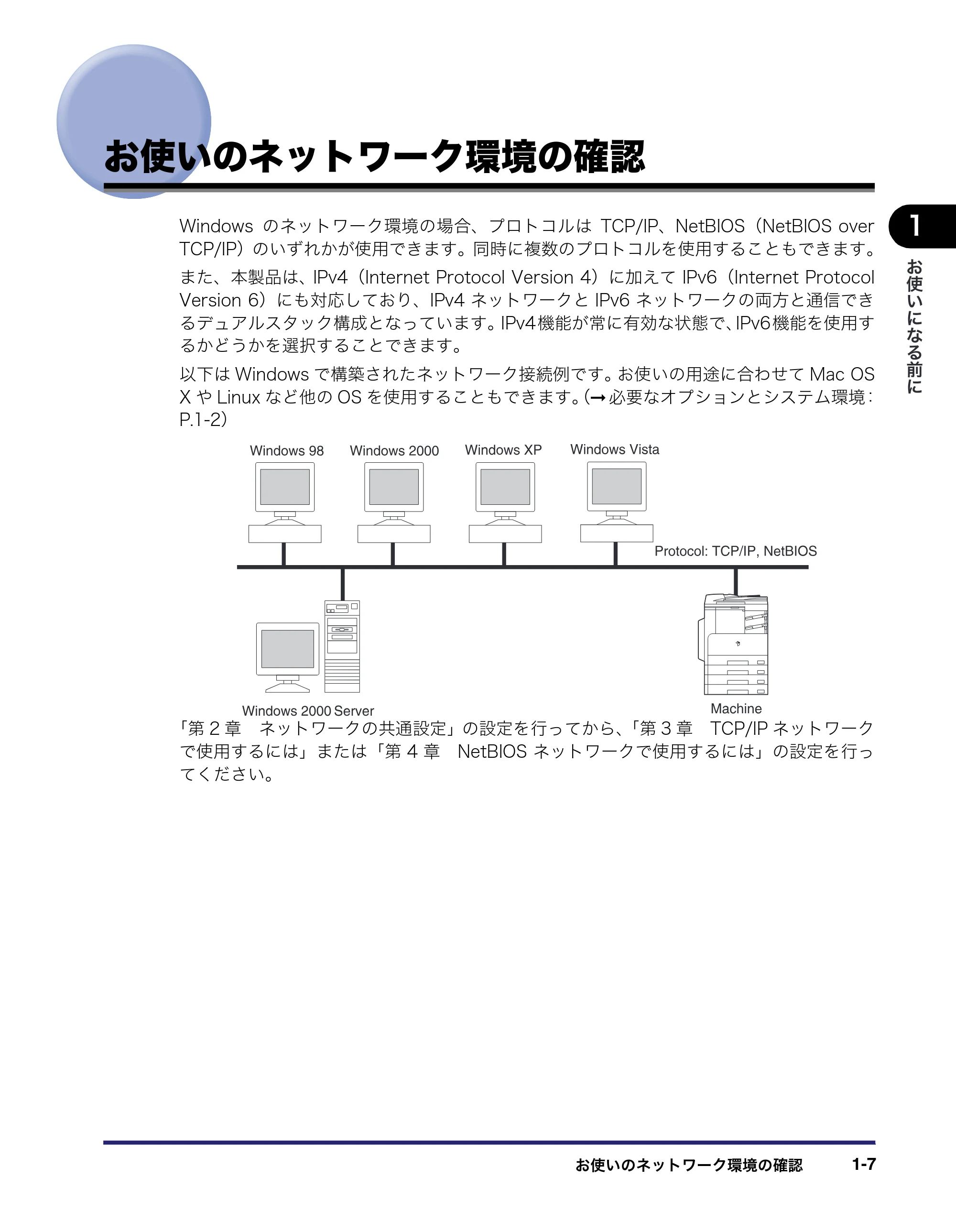 キヤノン MF7450N/MF7350N/MF7330 ネットワークガイド (PDF形式/4.55Mバイト) — お使いのネットワーク環境の確認 — 原本ページ — 17ページ