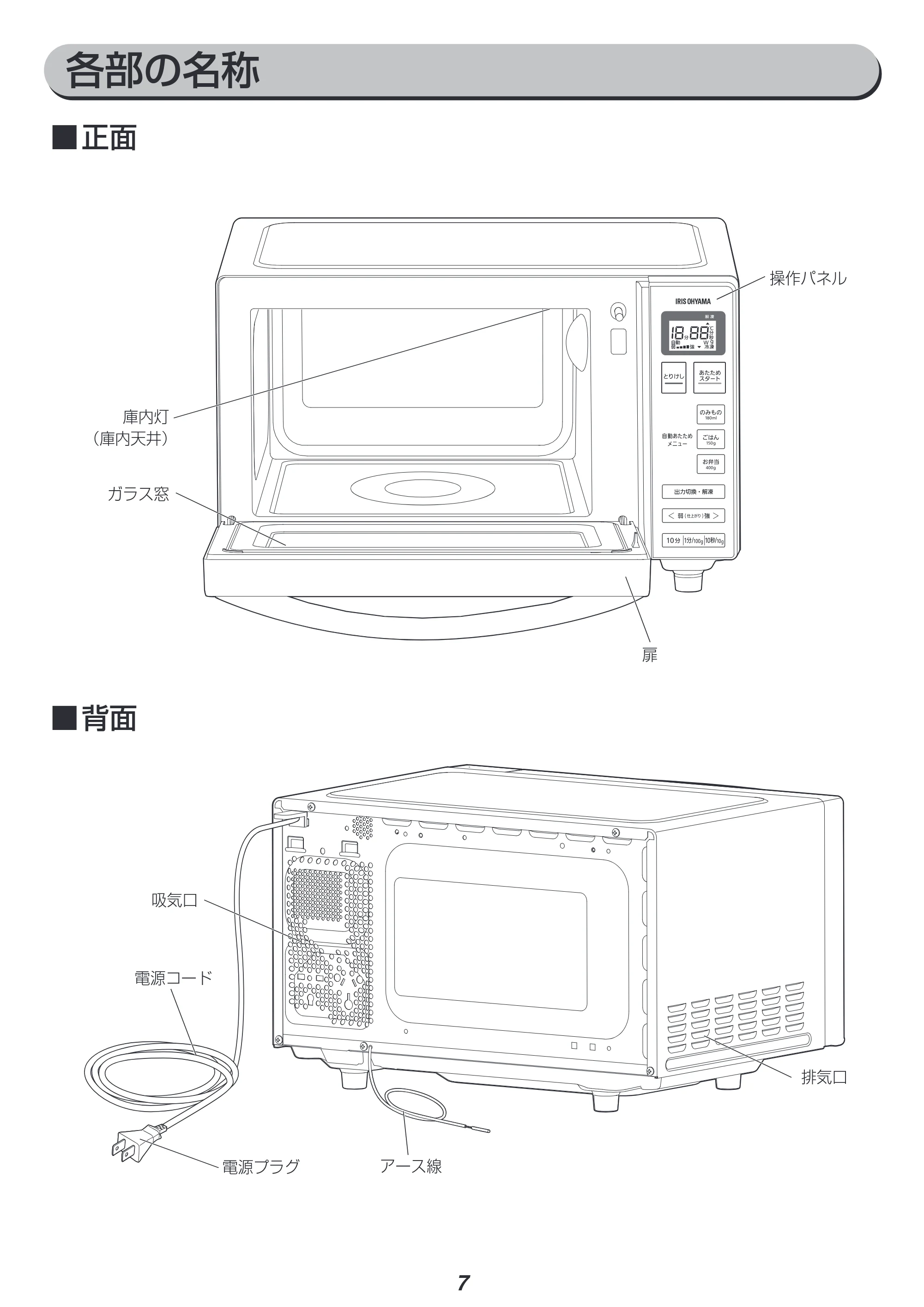 アイリスオーヤマ MO-FM1804 取扱説明書 — 原本ページ — 7ページ