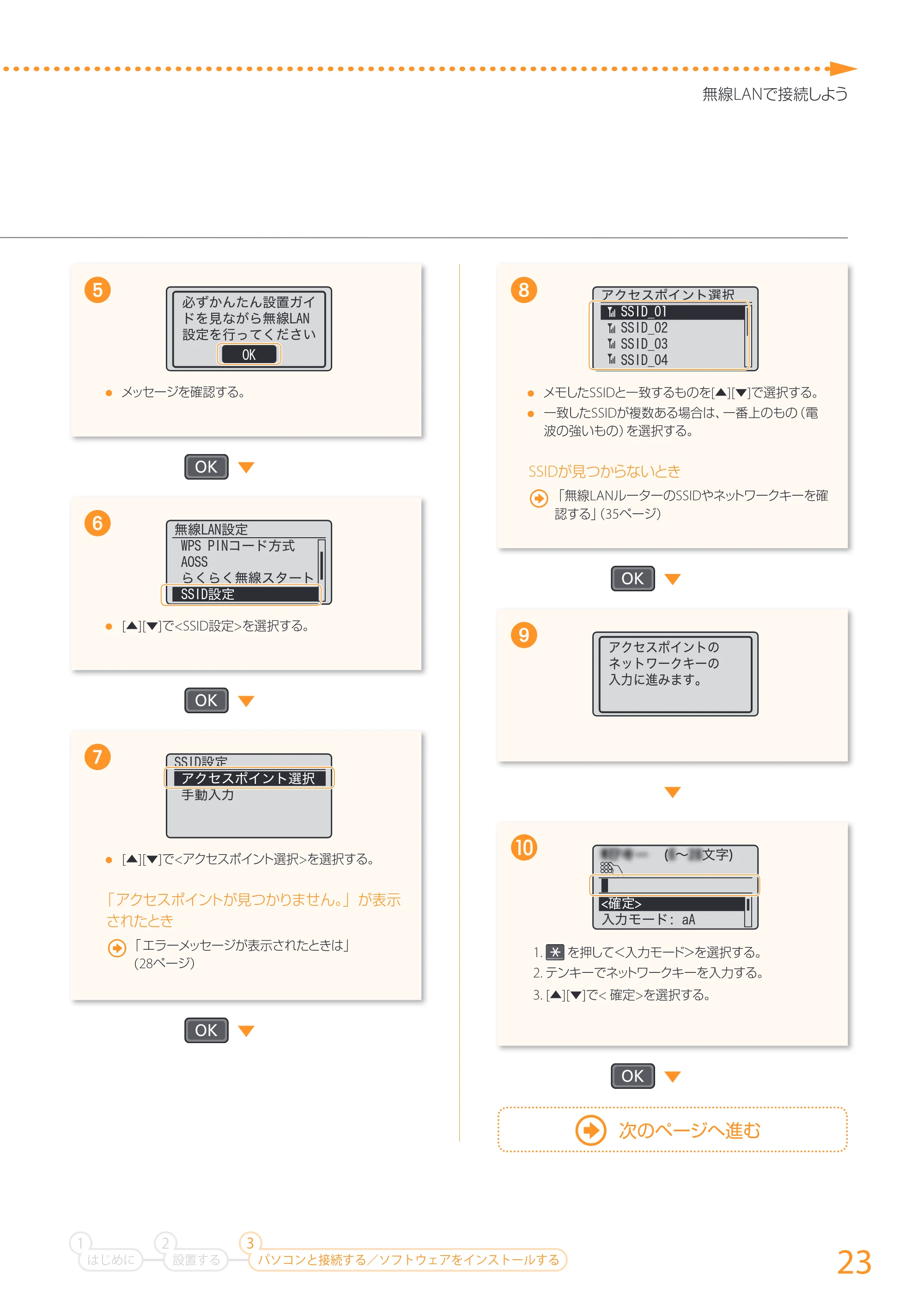 キヤノン MF224dw/MF222dw かんたん設置ガイド 2014年8月28日更新(PDF:14.2MB) — 原本ページ — 23ページ