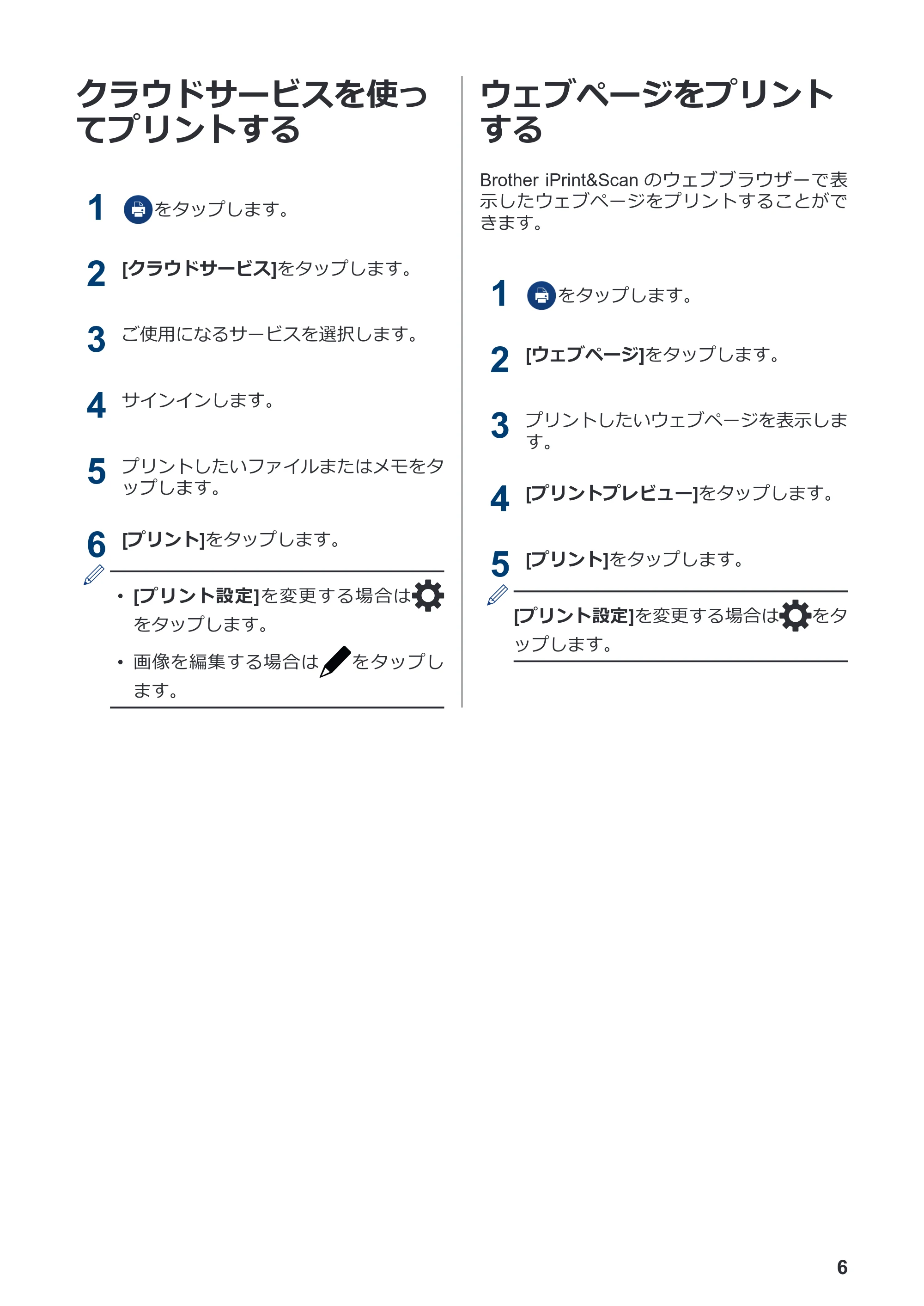 ブラザー DCP-390CN / DCP-535CN / DCP-595CN モバイルプリント&スキャンガイド Brother iPrint&Scan (Apple端末) — クラウドサービスを使ってプリントする — 原本ページ — 8ページ
