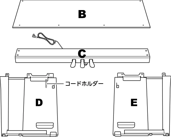 ヤマハ CLP-825 CLP-825 取扱説明書 — 組み立て方 — 図版 36-3 — 36ページ