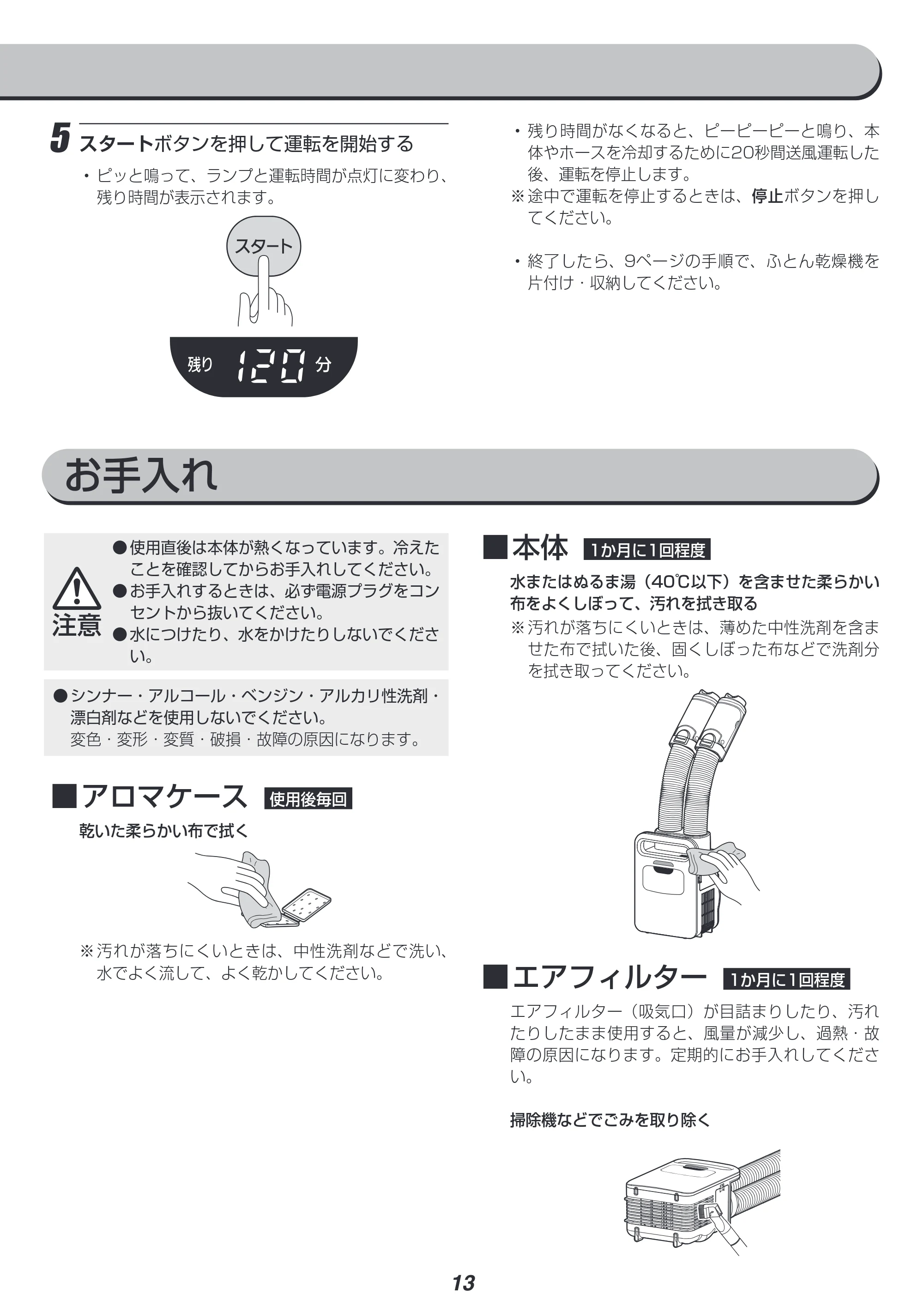 アイリスオーヤマ KFK-W2-WP 取扱説明書 — 原本ページ — 13ページ