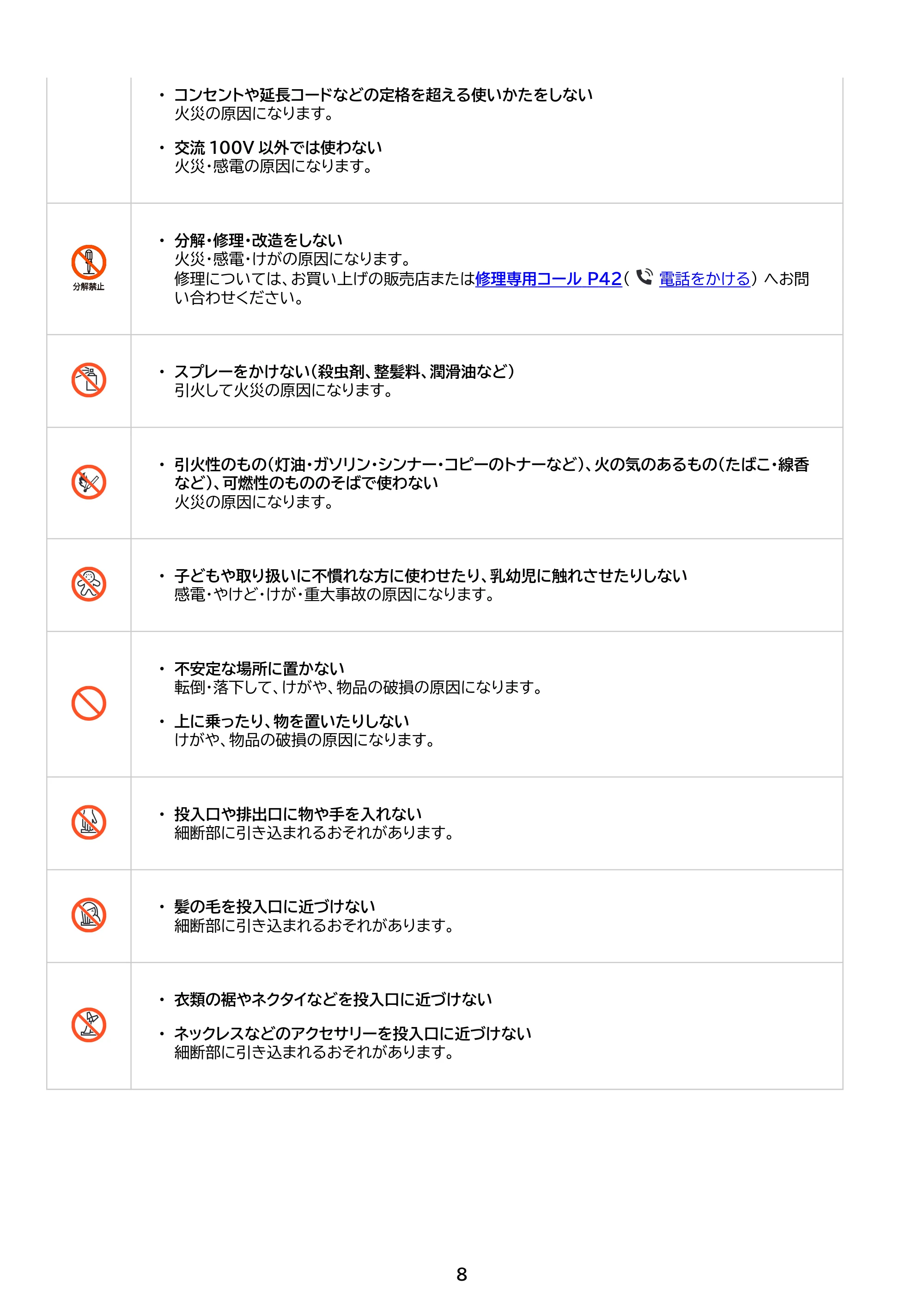 アイリスオーヤマ OF317M 取扱説明書 — 原本ページ — 8ページ