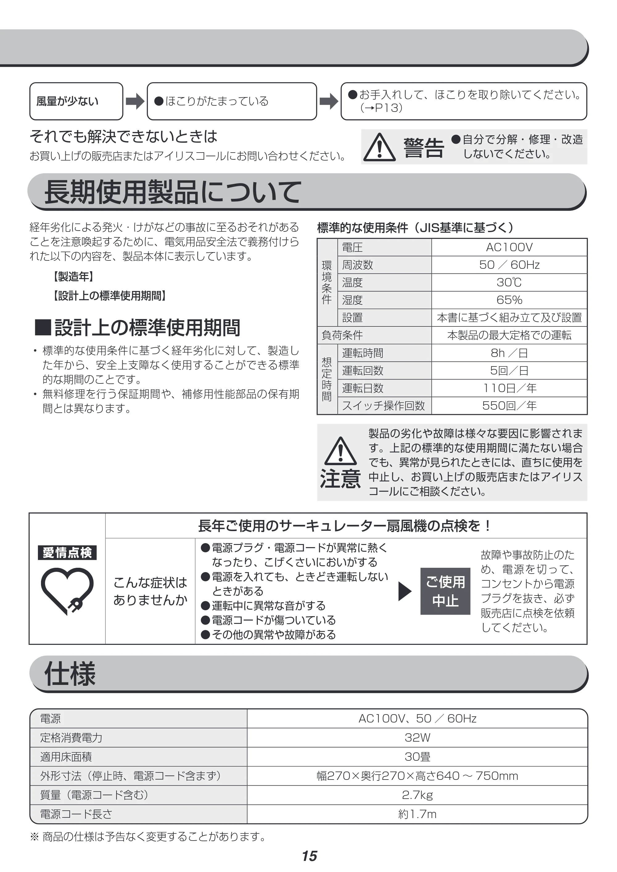 アイリスオーヤマ STF-DC18T 取扱説明書 — 原本ページ — 15ページ