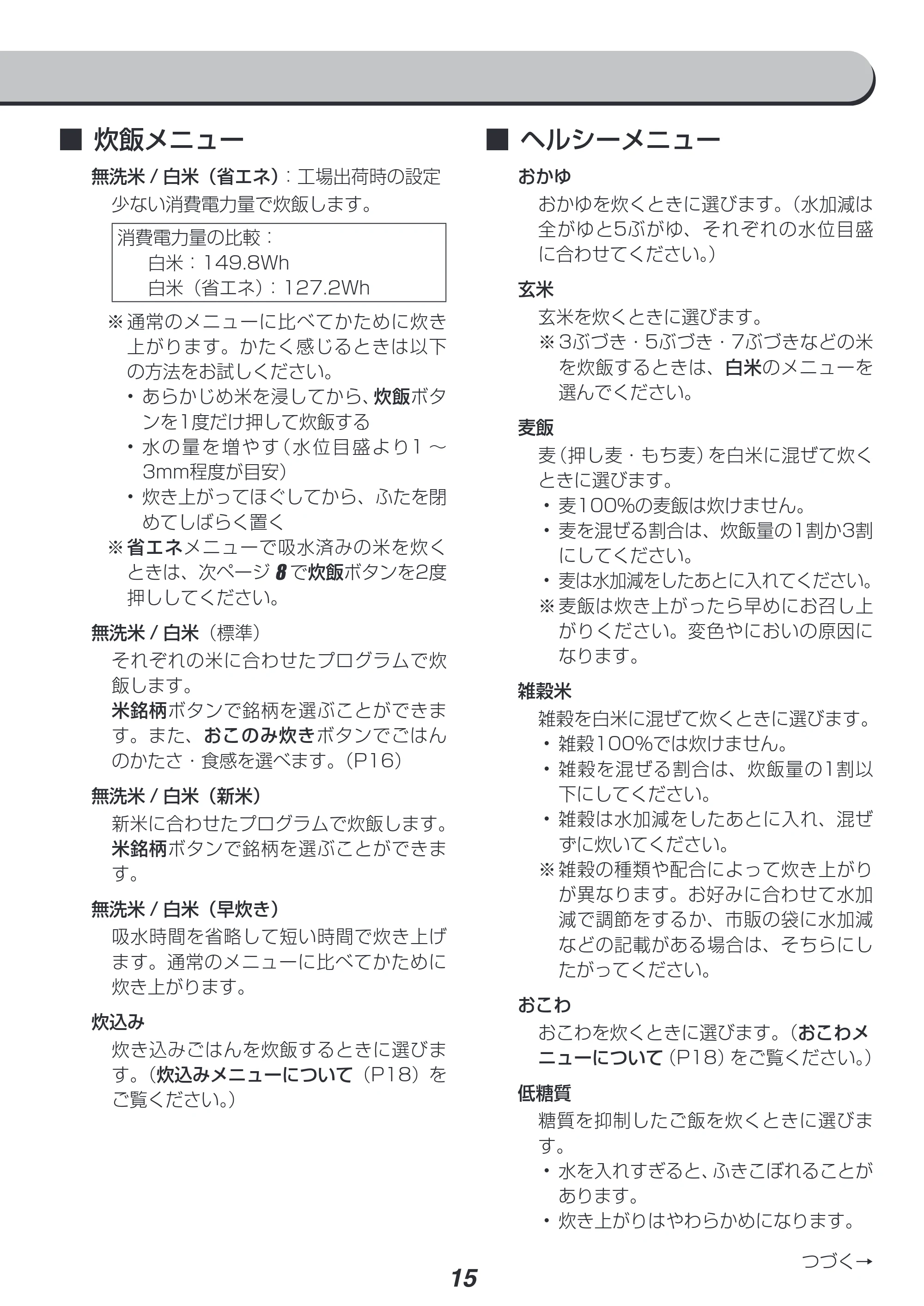 アイリスオーヤマ KRC-IK30 取扱説明書 — 原本ページ — 15ページ
