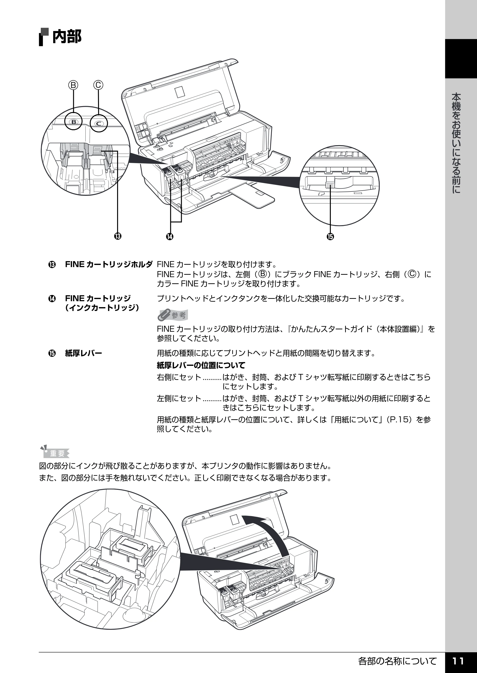 キヤノン PIXUS iP2600 操作ガイド (PDF形式/11.74Mバイト) — 内部 — 原本ページ — 13ページ