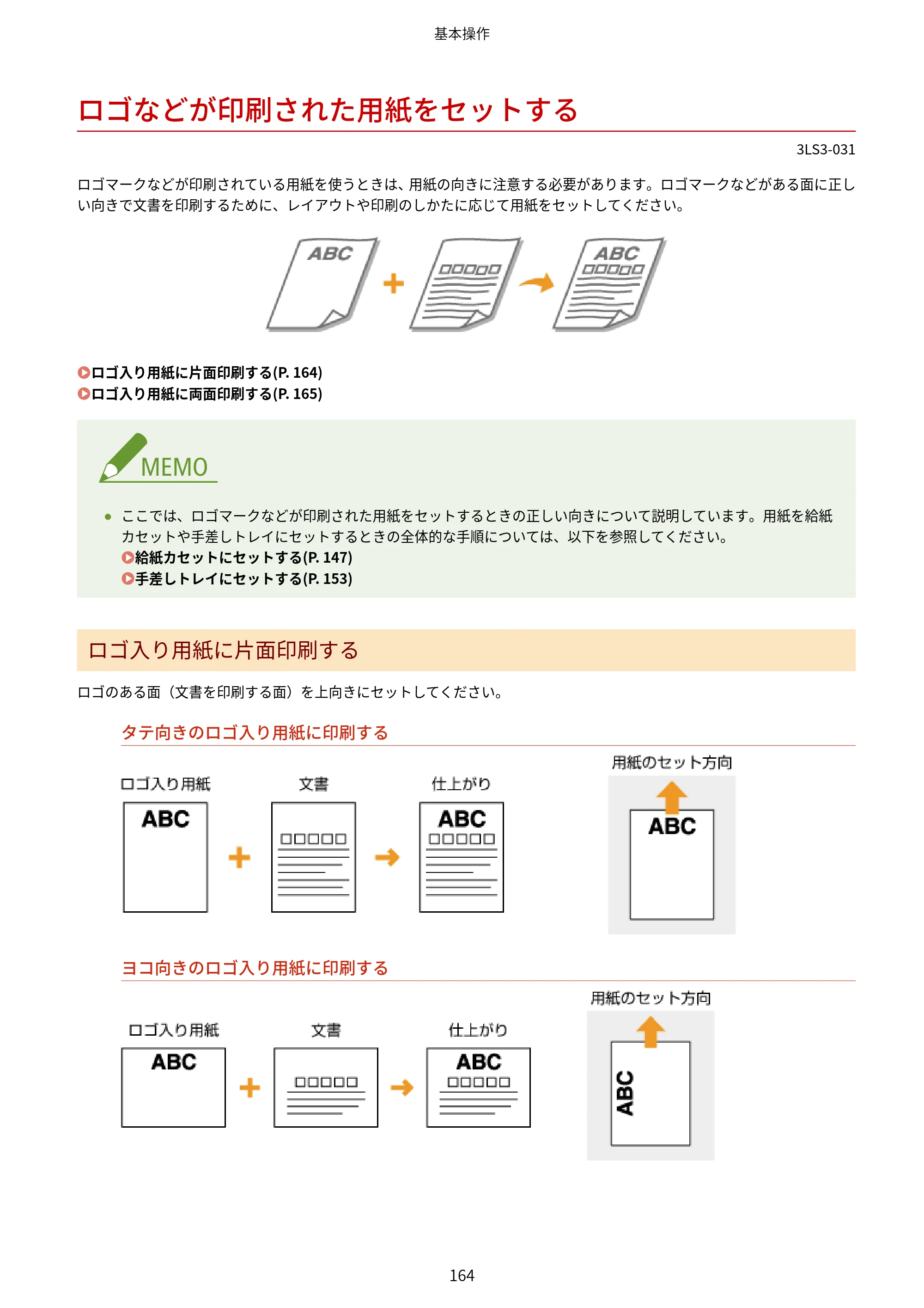 キヤノン MF745Cdw・MF743Cdw・MF741Cdw・MF644Cdw・MF642Cdw ユーザーズガイド 2021年12月2日掲載（PDF：6.75MB） — ロゴなどが印刷された用紙をセットする — 原本ページ — 172ページ