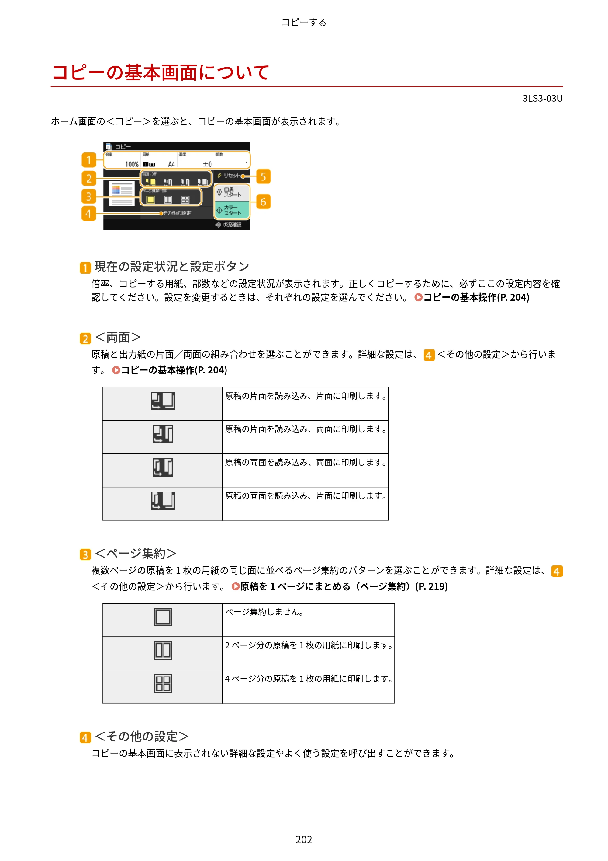 キヤノン MF745Cdw・MF743Cdw・MF741Cdw・MF644Cdw・MF642Cdw ユーザーズガイド 2021年12月2日掲載（PDF：6.75MB） — コピーの基本画面について — 原本ページ — 210ページ