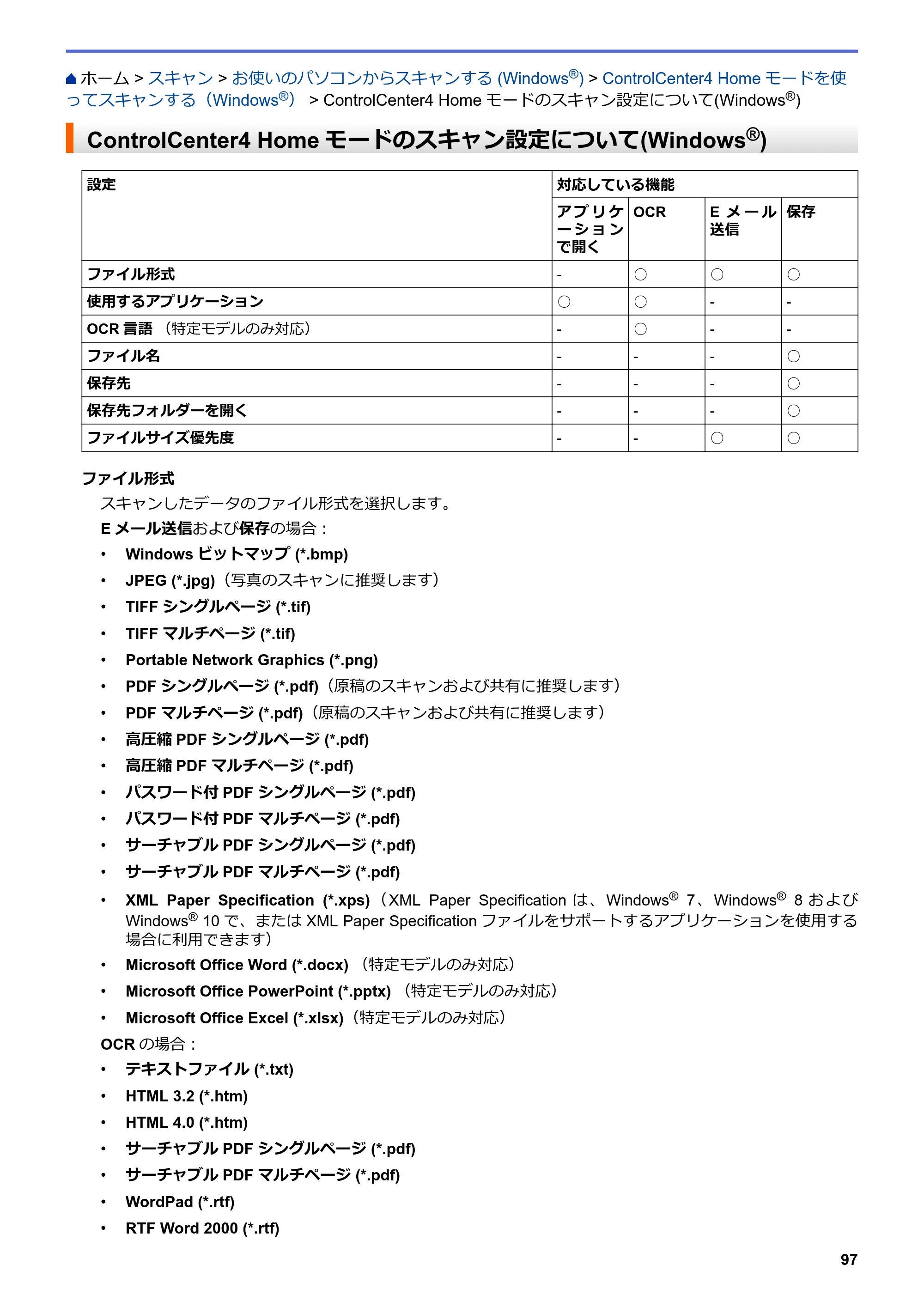ブラザー DCP-J572N / DCP-J972N / DCP-J973N-B/W ユーザーズガイド（印刷用） ～パソコン活用＆ネットワーク～ — ControlCenter4 Homeモードのスキャン設定について(Windows®) — 原本ページ — 102ページ