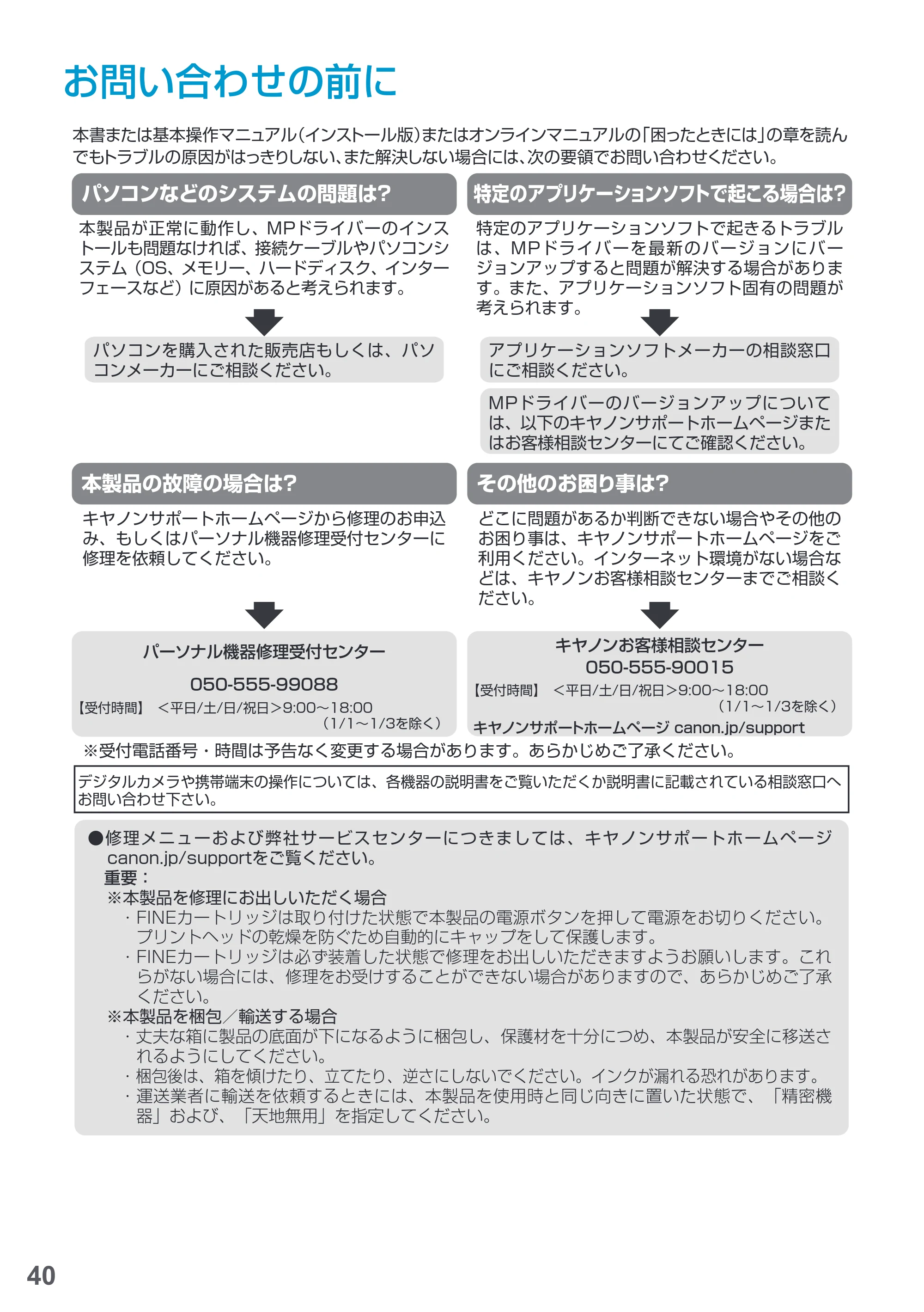 キヤノン PIXUS MG3630 基本操作マニュアル(PDF:3.26MB) — お問い合わせの前に — 原本ページ — 42ページ