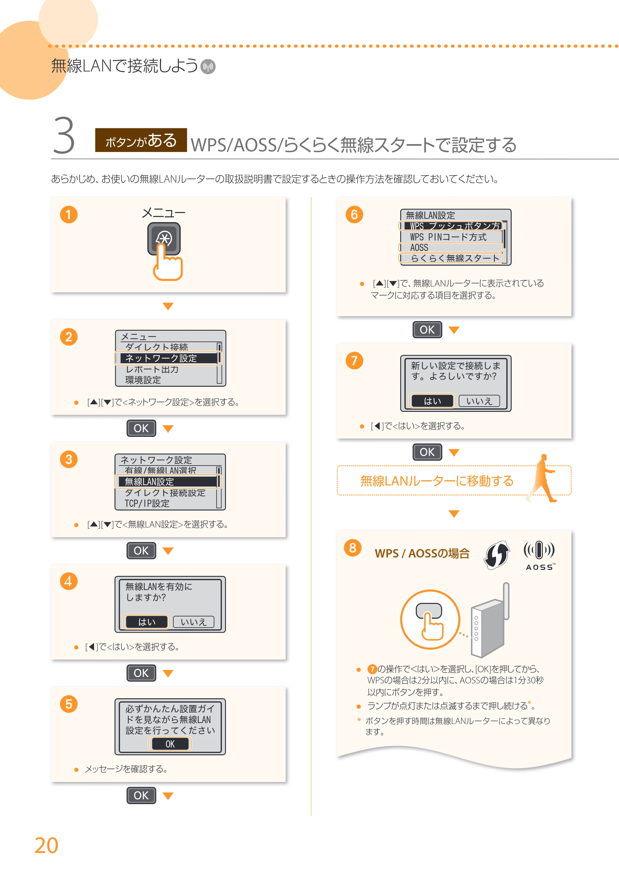 キヤノン MF244dw/MF242dw/MF232w かんたん設置ガイド 2017年8月3日掲載(PDF:15.4MB) — 原本ページ — 20ページ