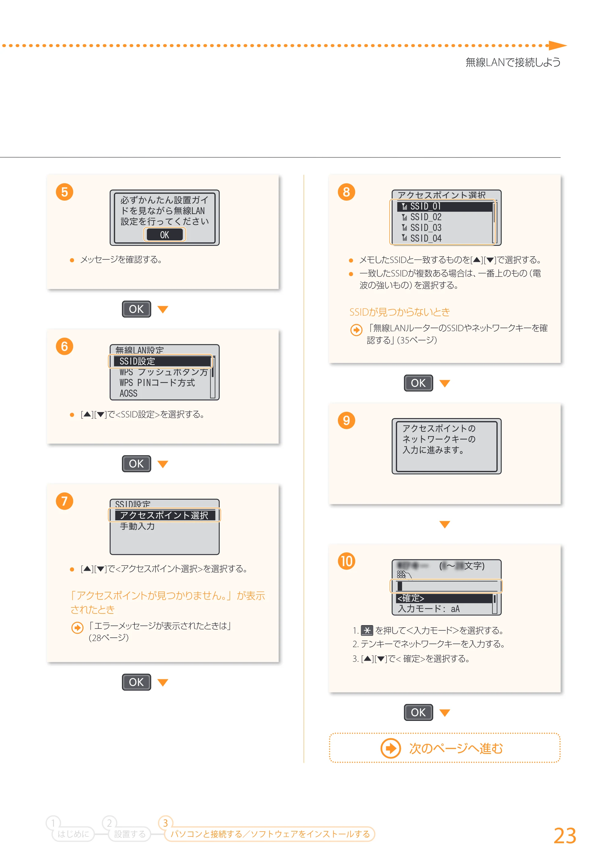キヤノン MF244dw/MF242dw/MF232w かんたん設置ガイド 2017年8月3日掲載(PDF:15.4MB) — 原本ページ — 23ページ