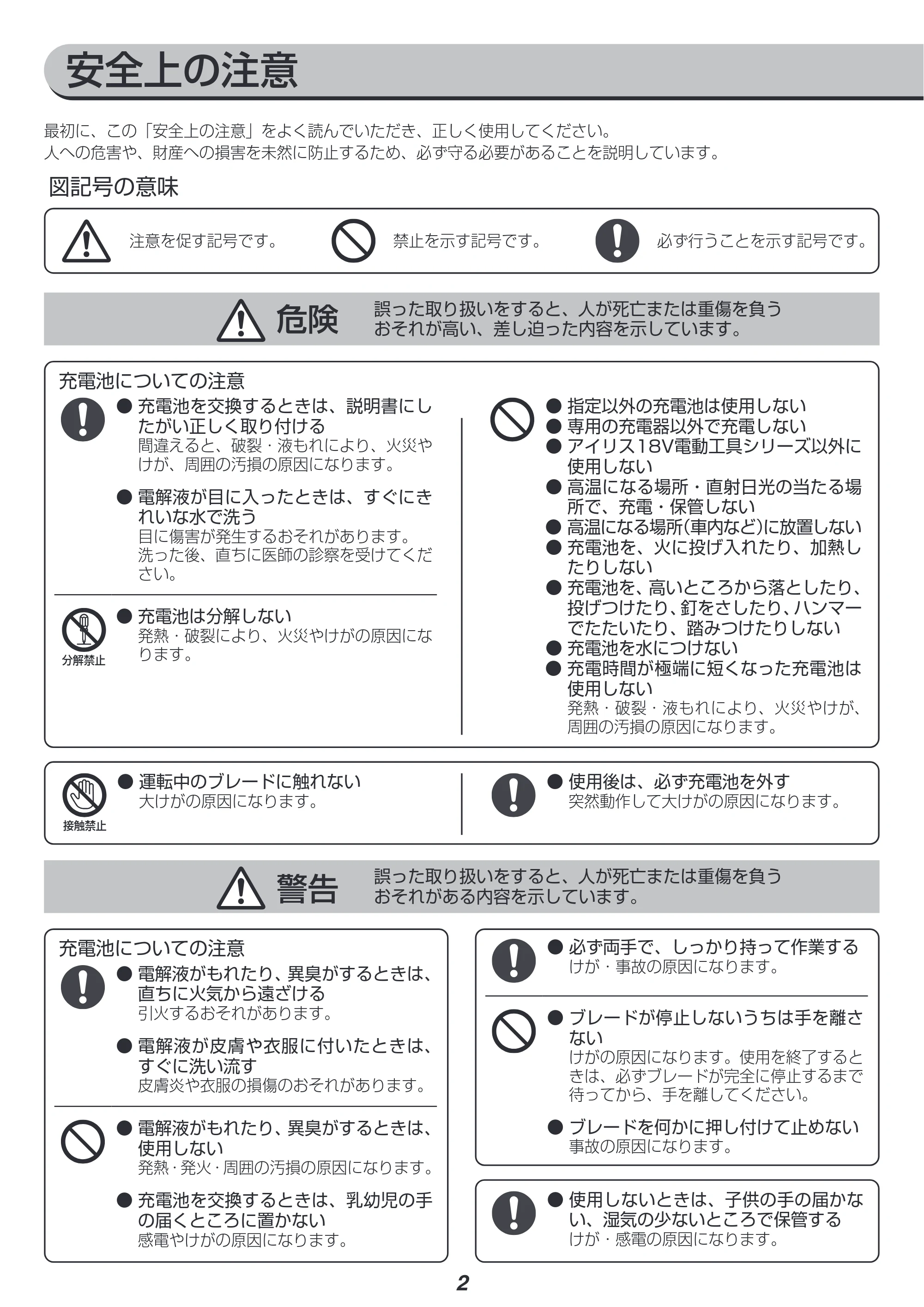 アイリスオーヤマ JRS20-Z 取扱説明書 — 原本ページ — 2ページ