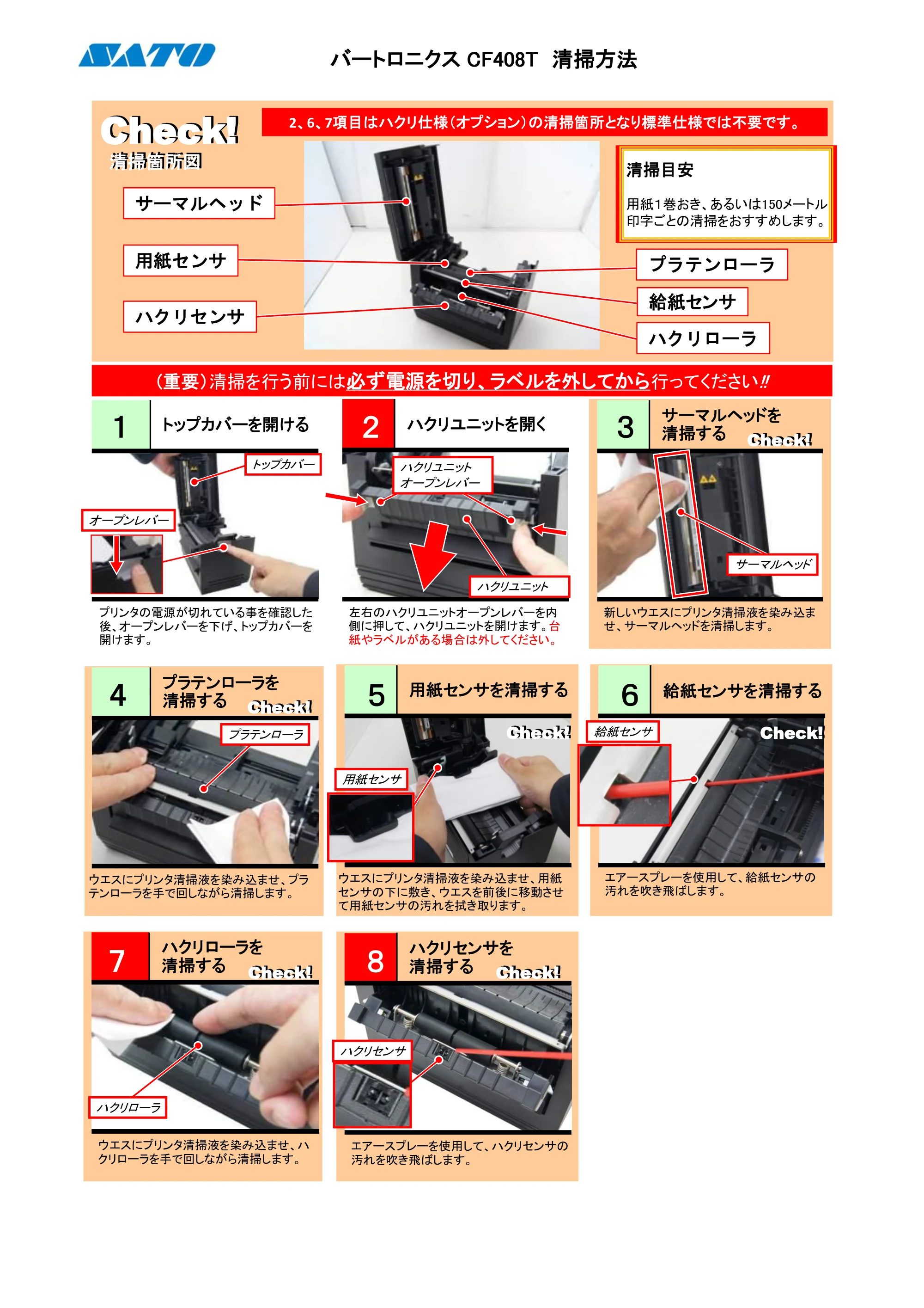 サトー CF408T PDFを見る — Check! Check! — 原本ページ — 1ページ