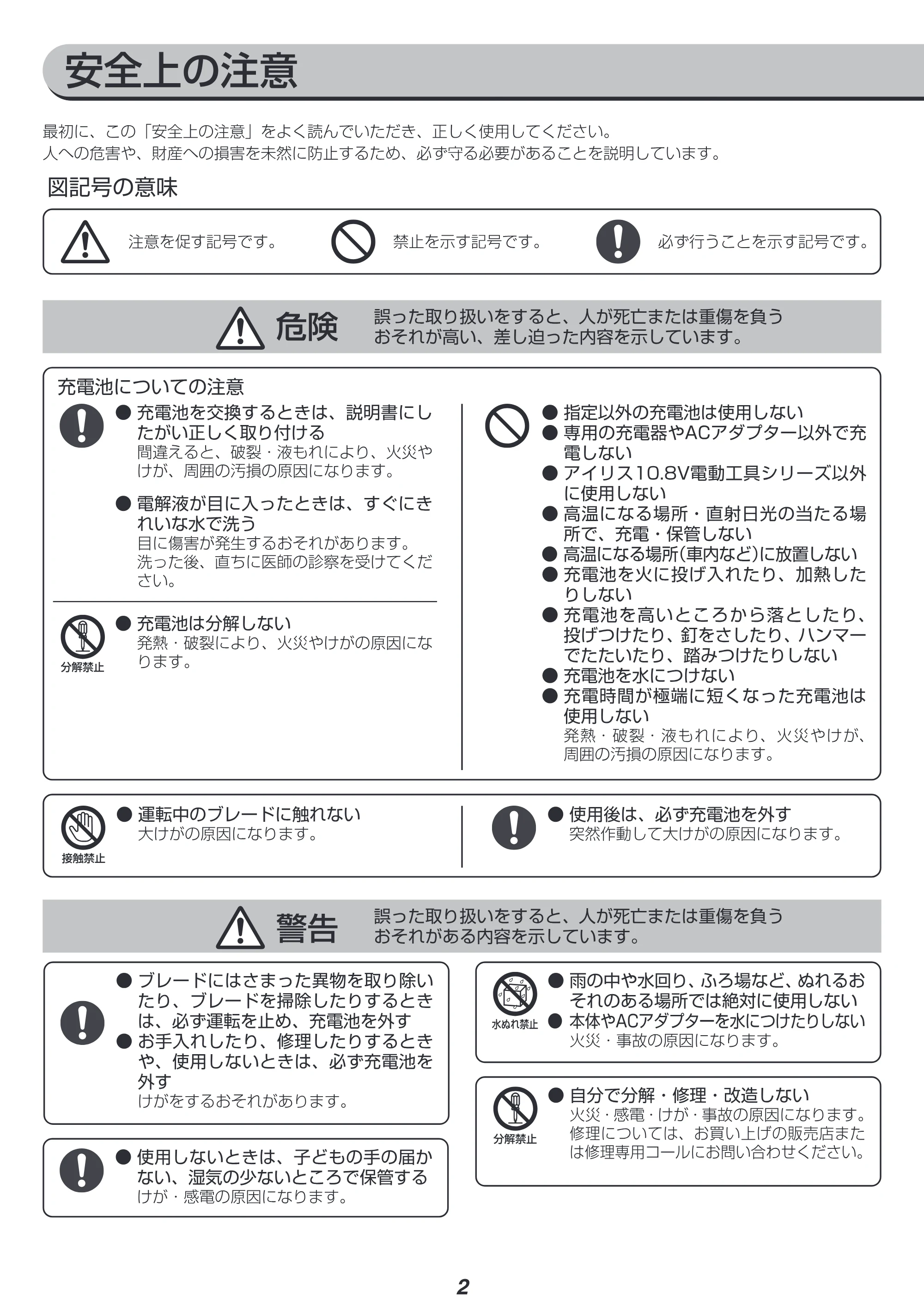 アイリスオーヤマ JRS13-Z 取扱説明書 — 原本ページ — 2ページ