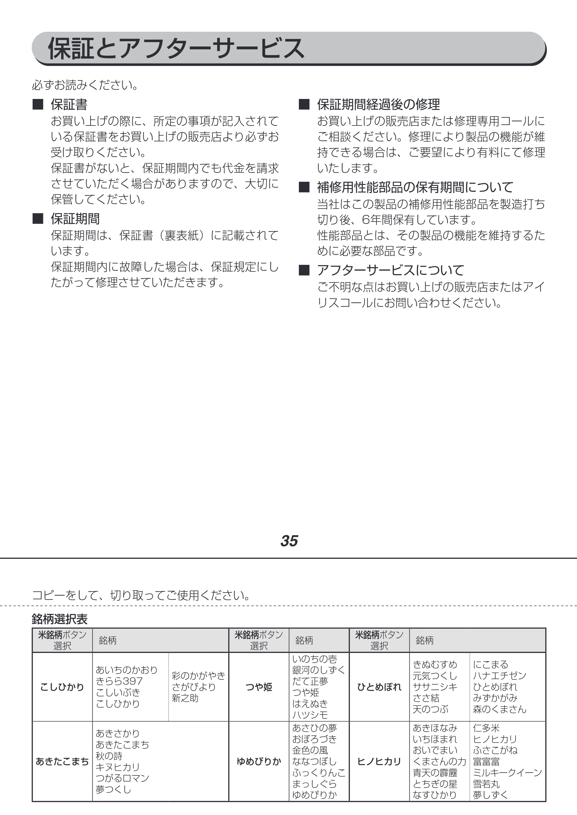 アイリスオーヤマ RC-IL30 取扱説明書 — 原本ページ — 35ページ