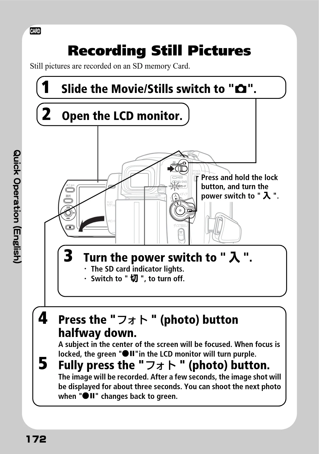 日立 DZ-BD9H 取扱説明書 — Recording Still Pictures — 図版 116-1 — 116ページ