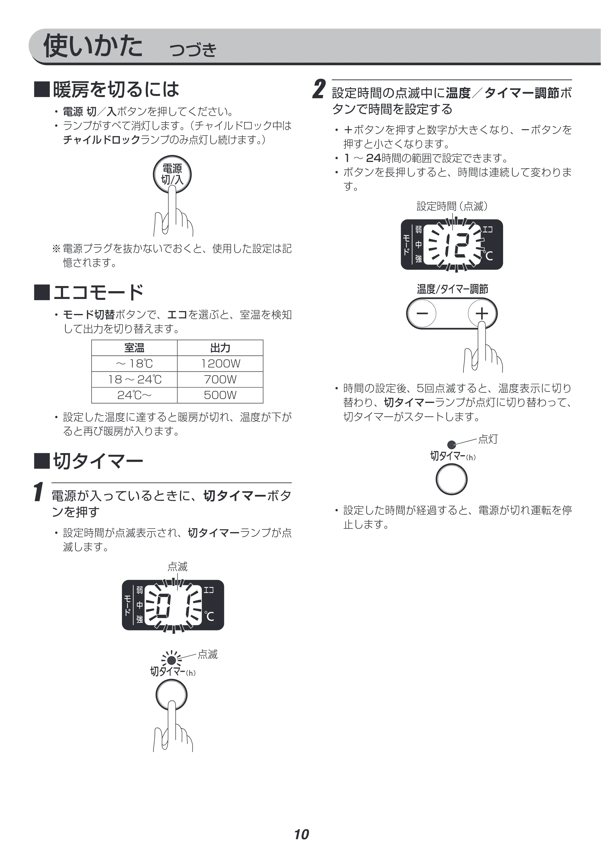 アイリスオーヤマ KIWH2-1210M 取扱説明書 — 原本ページ — 10ページ
