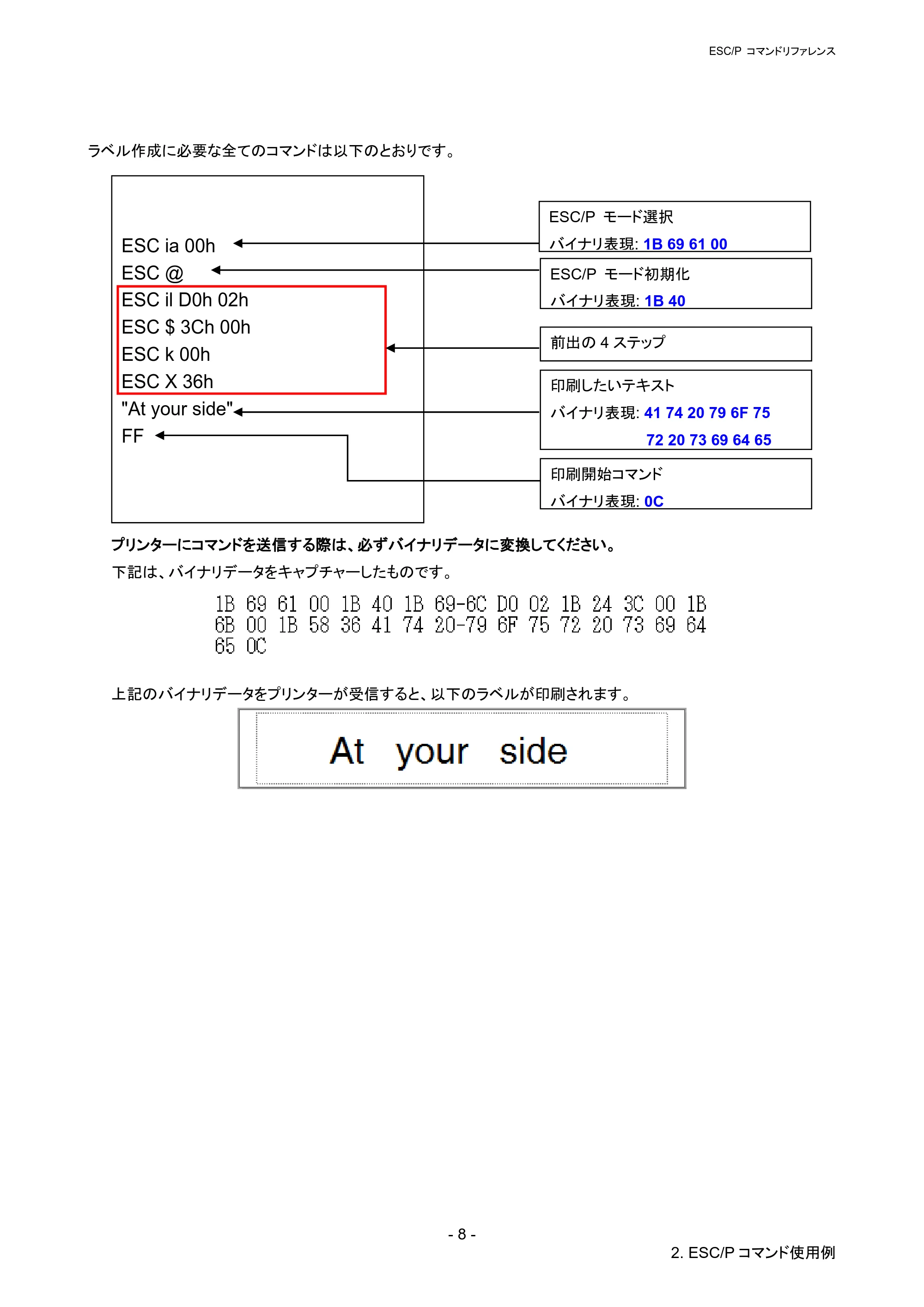 ブラザー PT-P900W / PT-P950NW ESC/Pコマンドリファレンス — 原本ページ — 13ページ
