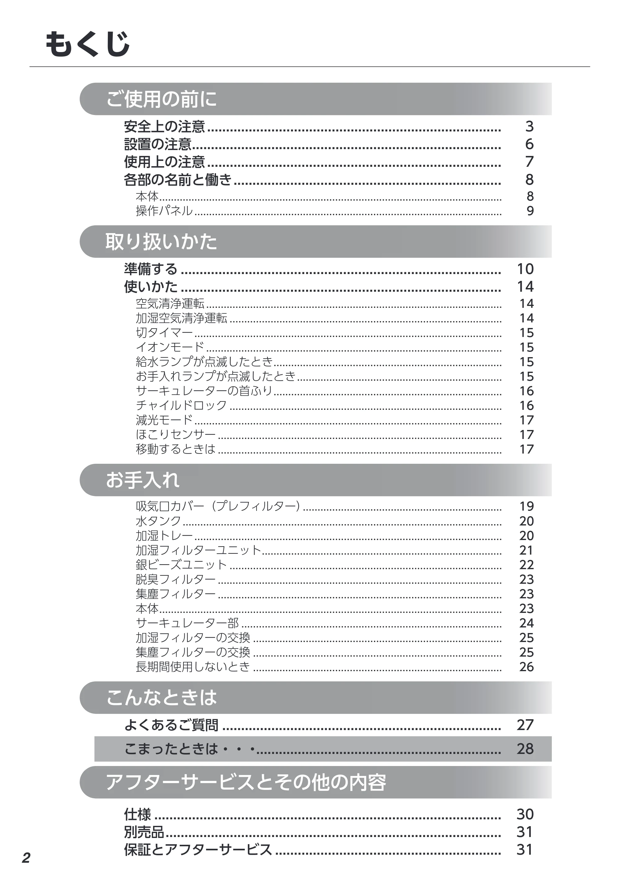 アイリスオーヤマ KCHA-A55 取扱説明書 — 原本ページ — 2ページ