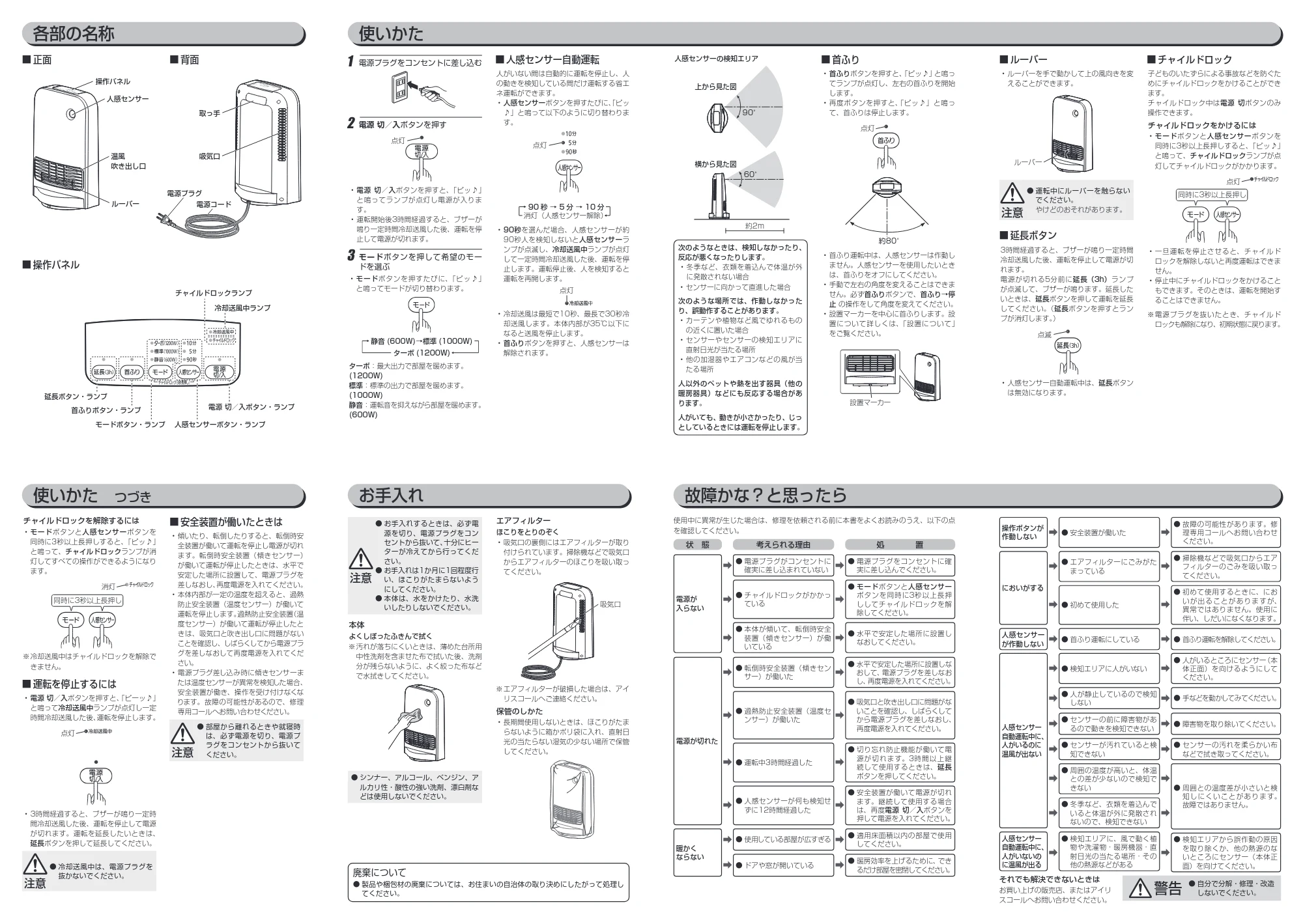 アイリスオーヤマ PCH-MSW12B 取扱説明書 — 原本ページ — 2ページ