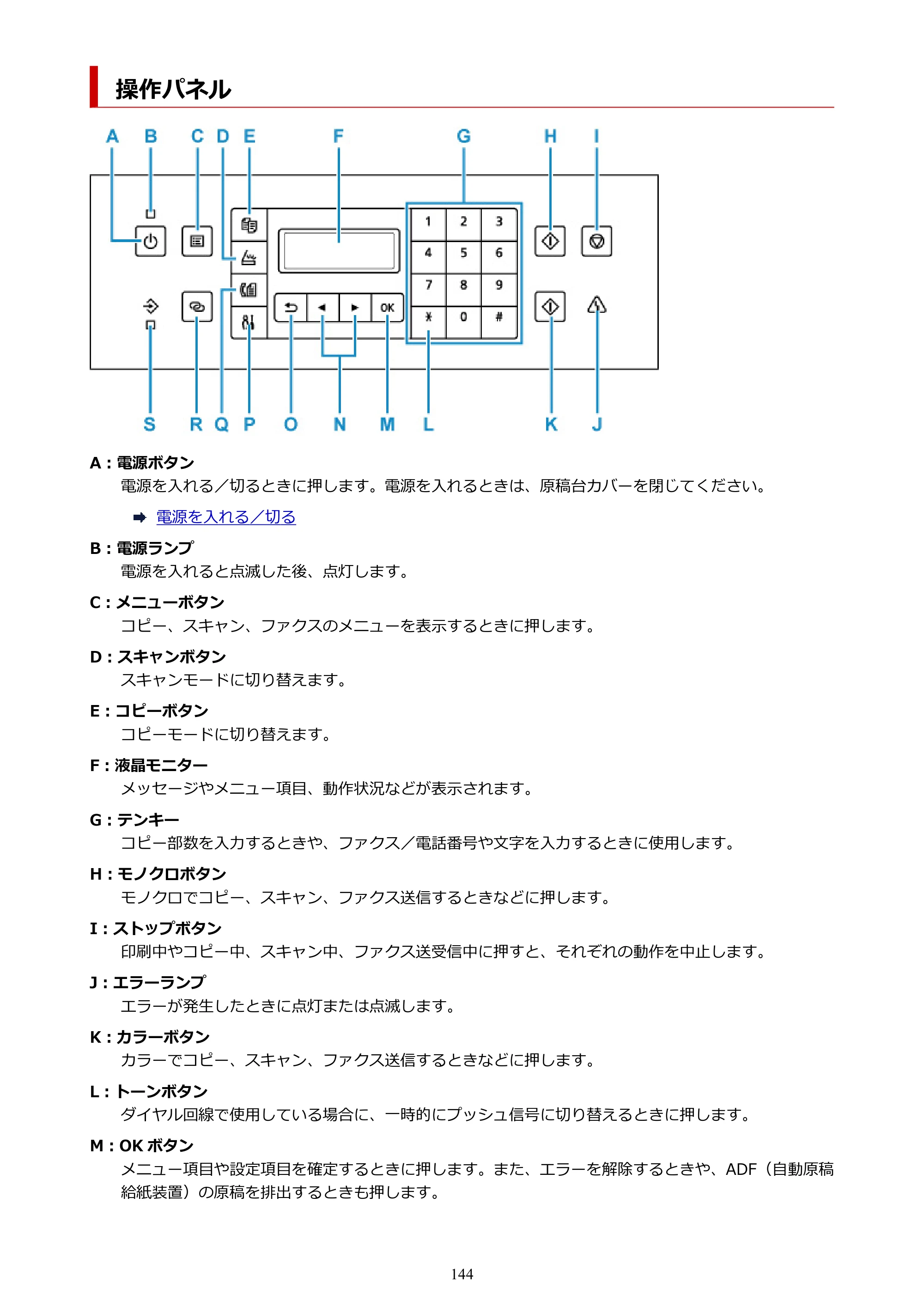 キヤノン G7030 オンラインマニュアル PDF版（Mac版） 2019年12月12日掲載（PDF：14.0MB） — 操作パネル — 原本ページ — 144ページ