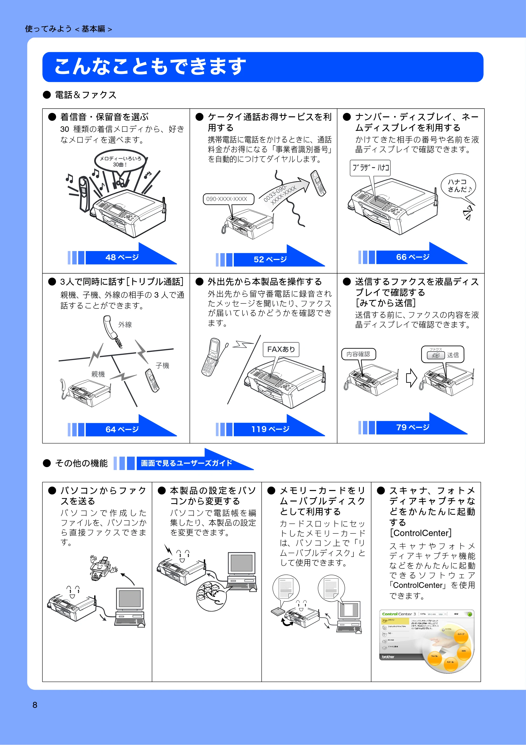 ブラザー MFC-850CDN / MFC-850CDWN / MFC-860CDN 取扱説明書(本体) — こんなこともできます — 原本ページ — 10ページ
