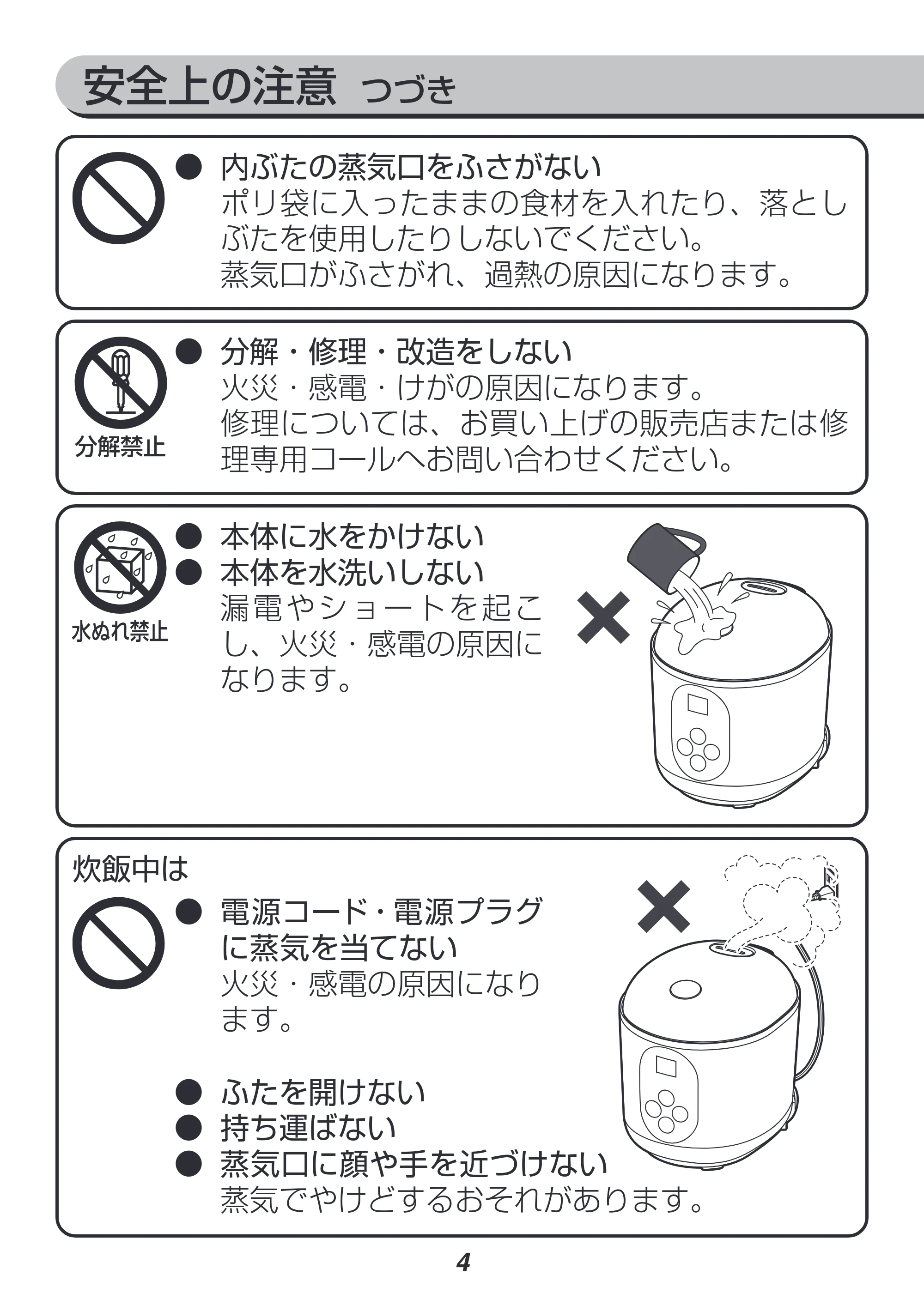 アイリスオーヤマ RC-MF15 取扱説明書 — 原本ページ — 4ページ