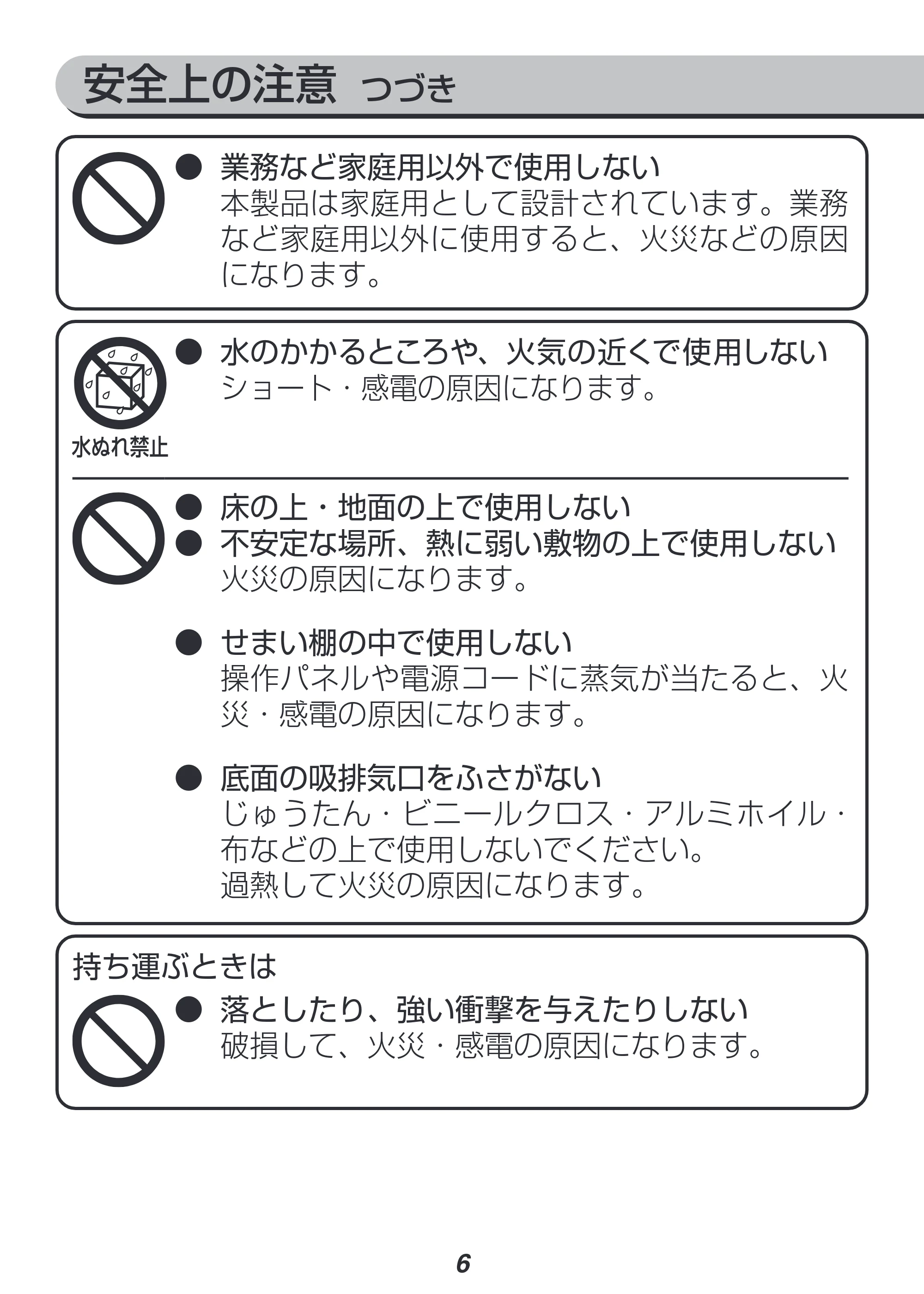 アイリスオーヤマ RC-MF15 取扱説明書 — 原本ページ — 6ページ