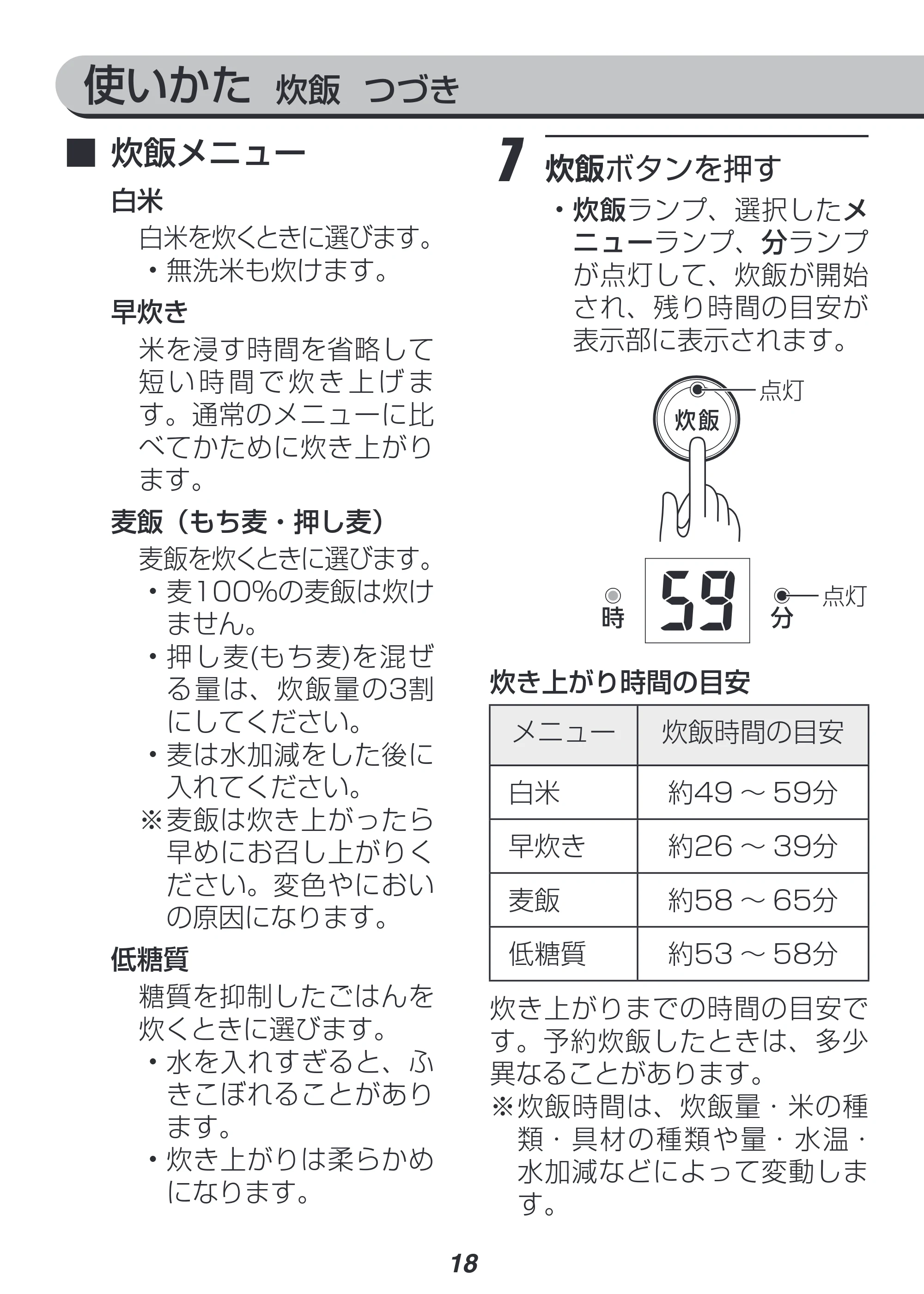アイリスオーヤマ RC-MF15 取扱説明書 — 原本ページ — 18ページ