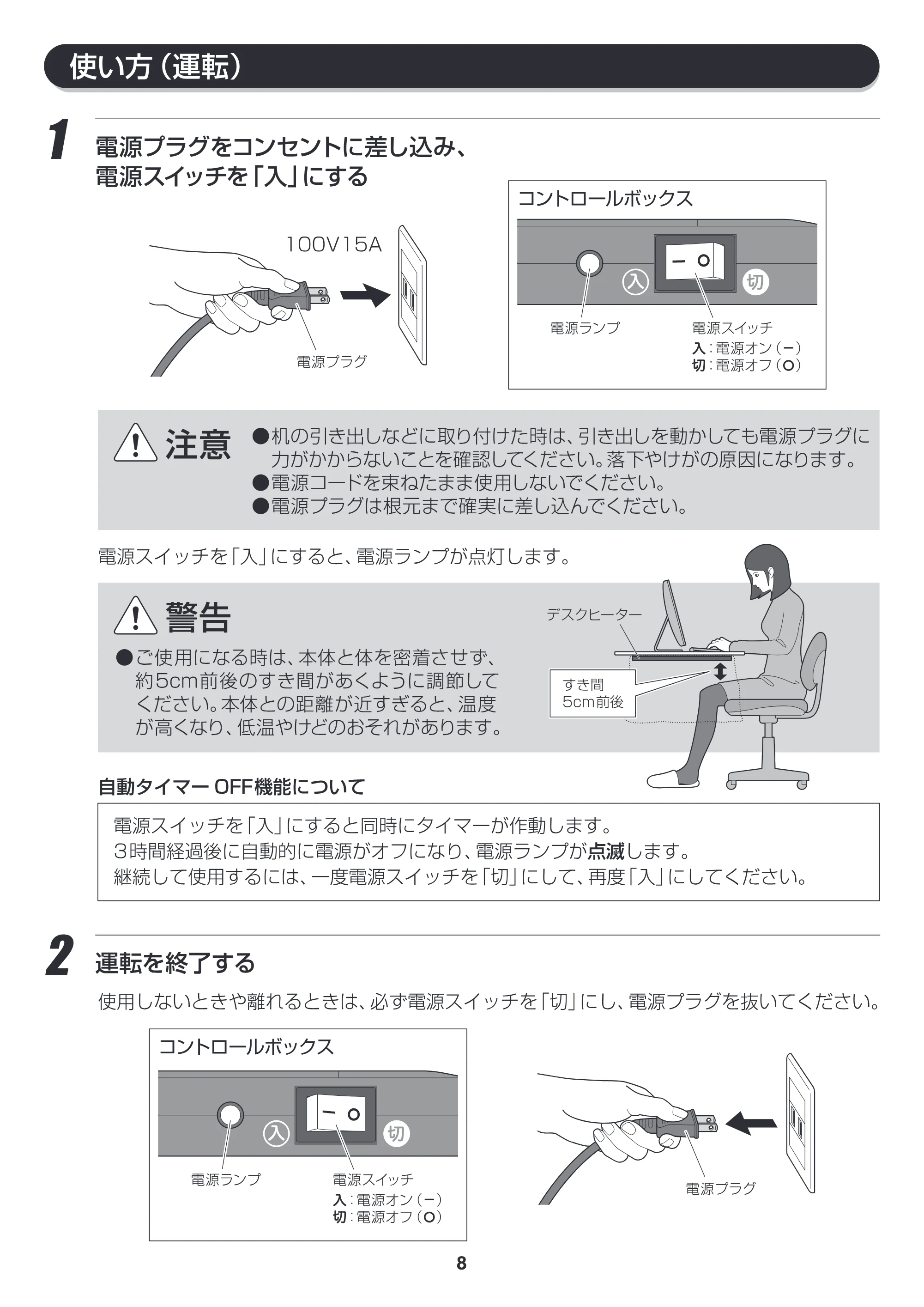 アイリスオーヤマ DEH-45 取扱説明書 — DEH45_P08 [更新済み] — 原本ページ — 8ページ