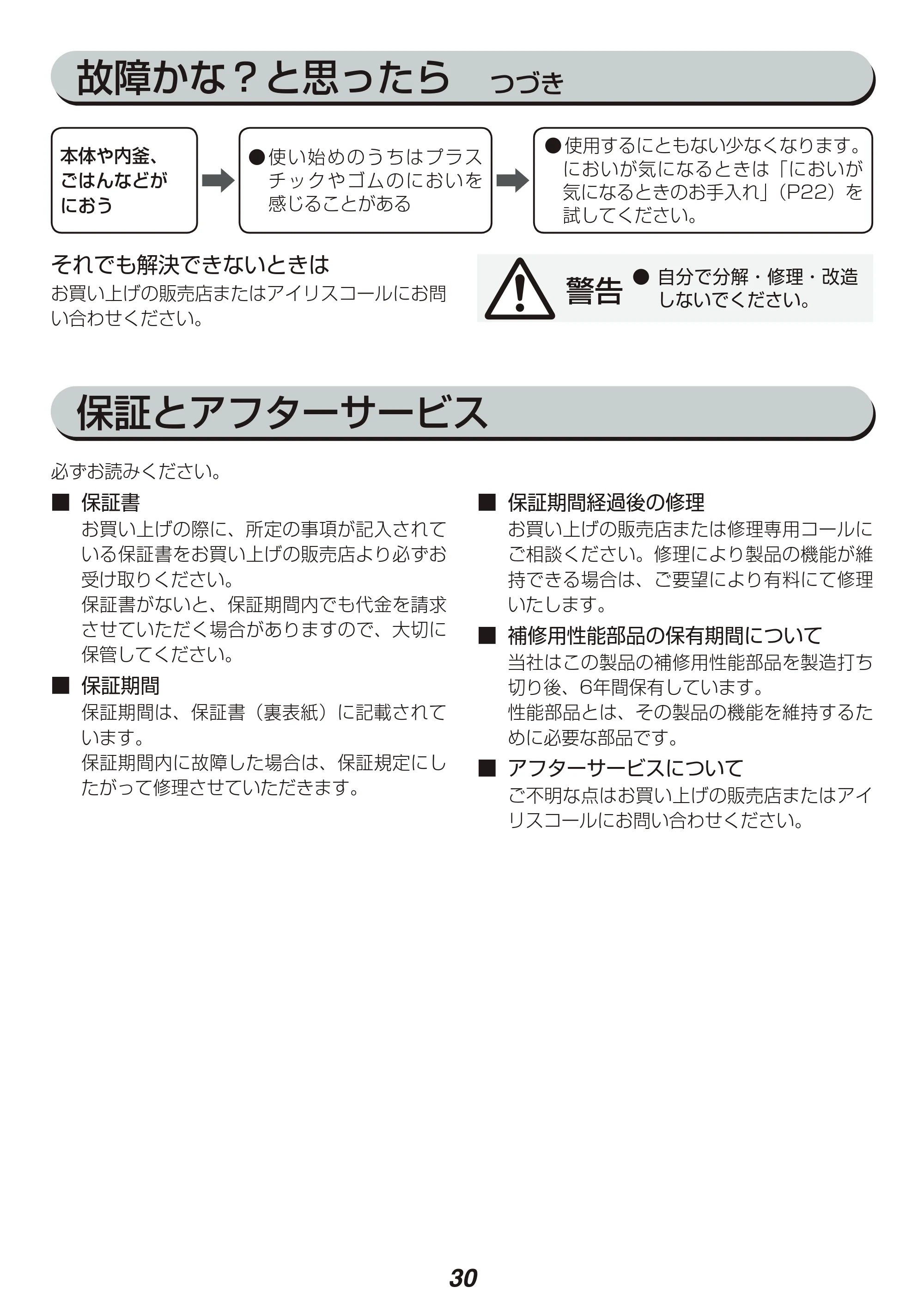 アイリスオーヤマ KRC-MC10 取扱説明書 — 原本ページ — 30ページ