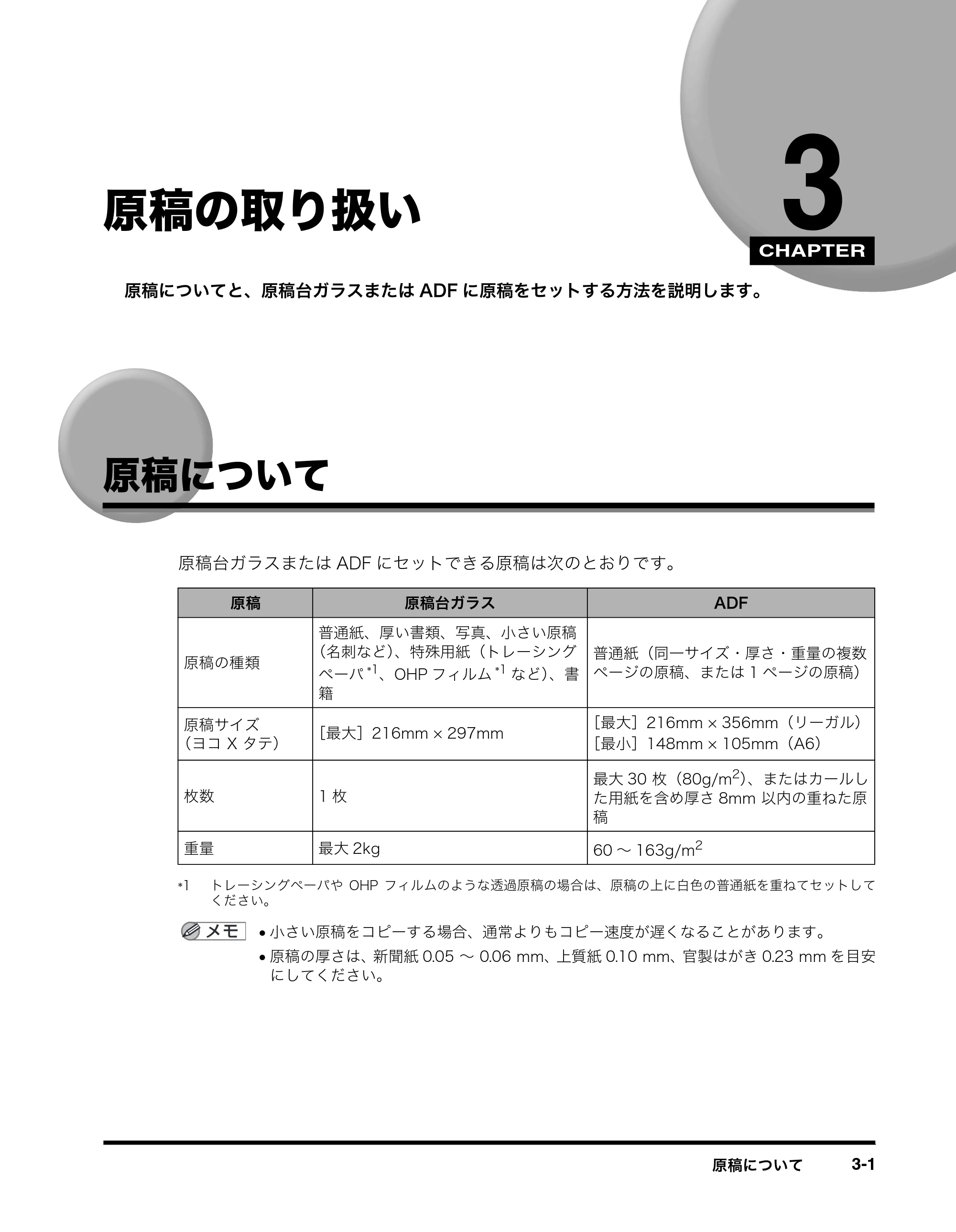 キヤノン MF8180 ユーザーズガイド （PDF形式／6.35Mバイト） — 原稿の取り扱い — 原本ページ — 53ページ