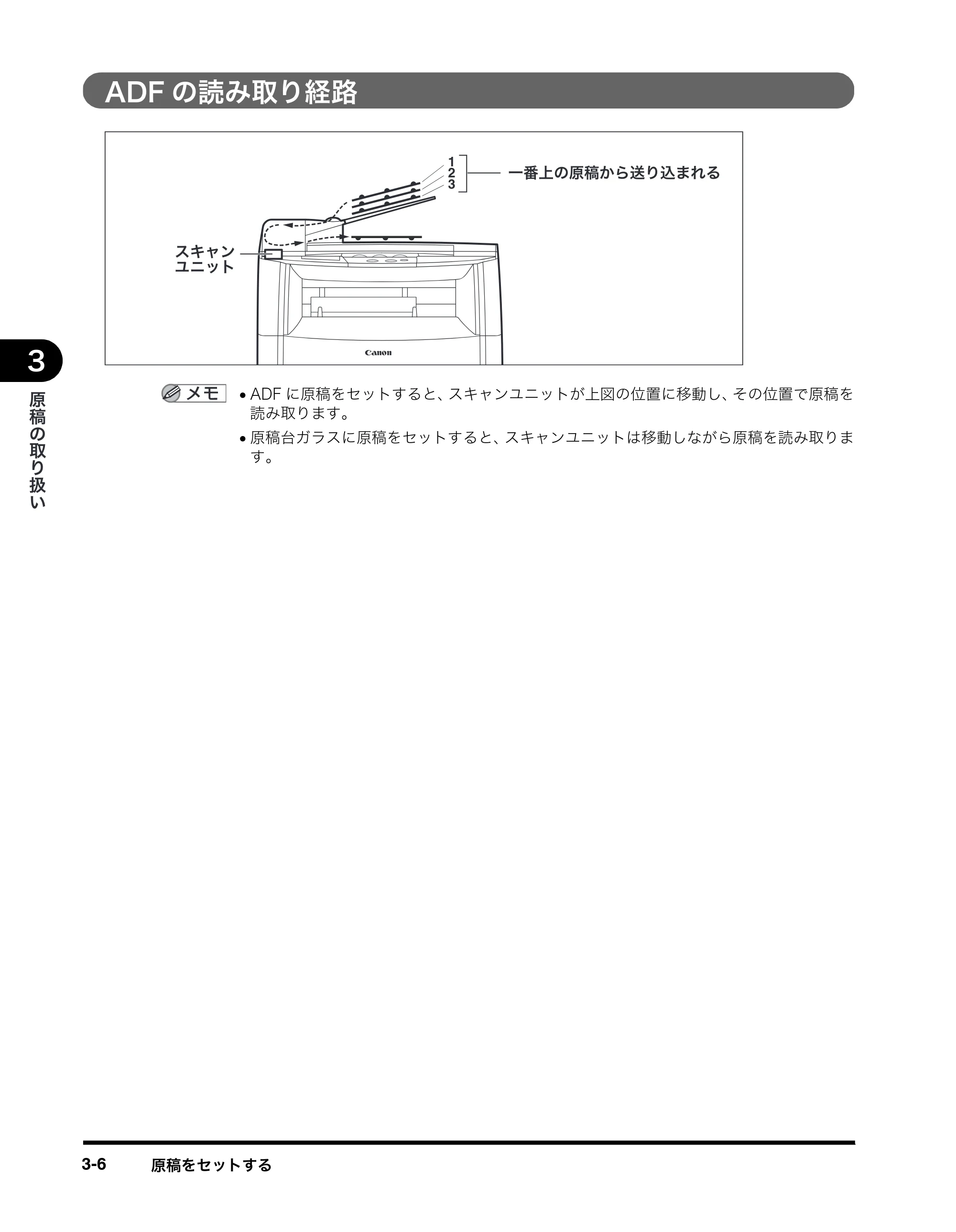 キヤノン MF8180 ユーザーズガイド （PDF形式／6.35Mバイト） — ADFの読み取り経路 — 原本ページ — 58ページ