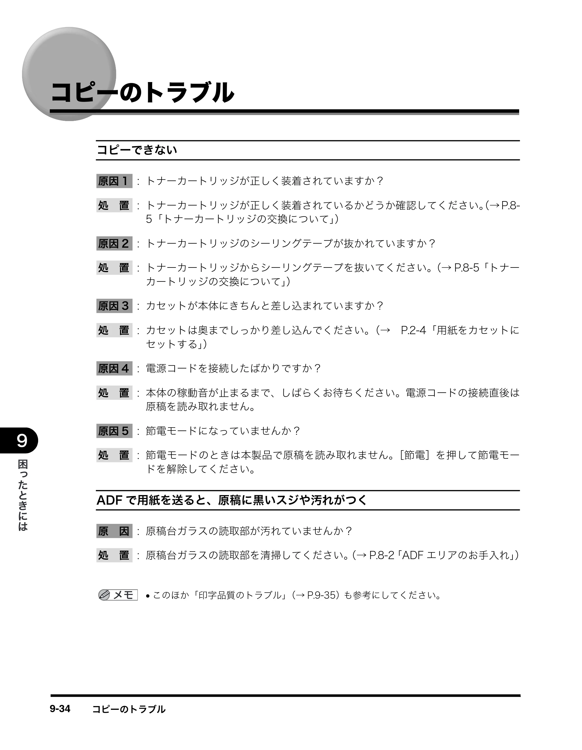 キヤノン MF8180 ユーザーズガイド （PDF形式／6.35Mバイト） — コピーのトラブル — 原本ページ — 151ページ