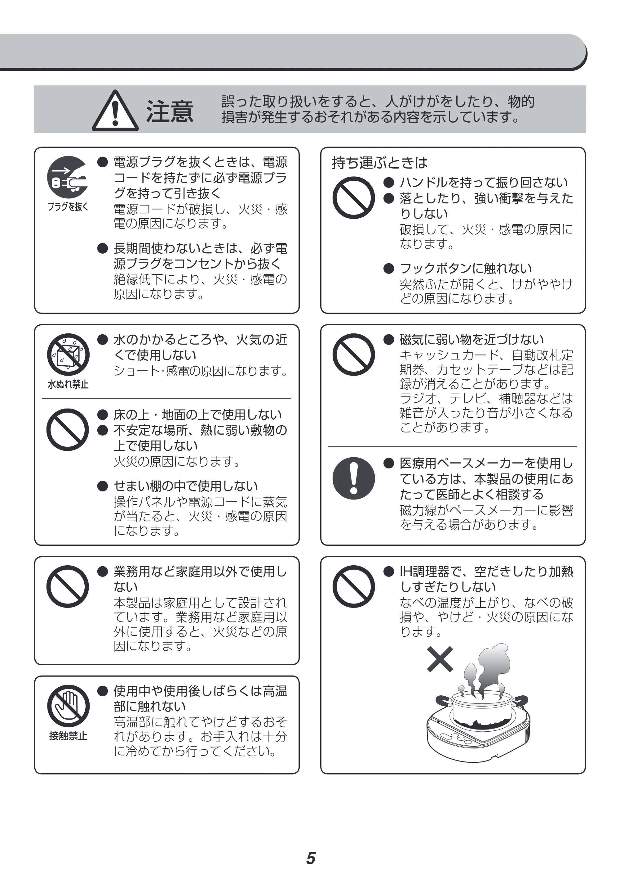 アイリスオーヤマ RC-SA30-WPG 取扱説明書 — 原本ページ — 5ページ