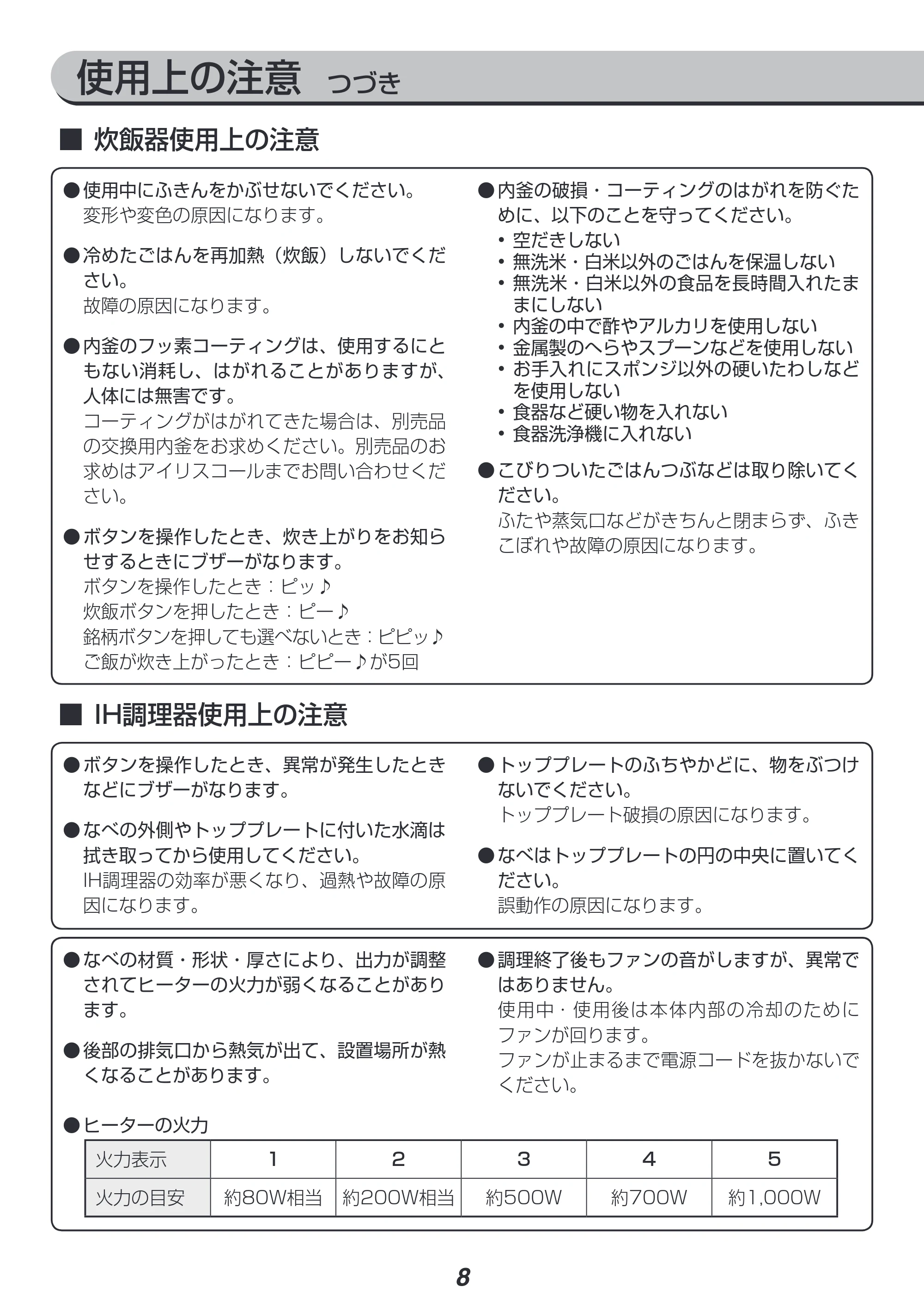 アイリスオーヤマ RC-SA30-WPG 取扱説明書 — 原本ページ — 8ページ