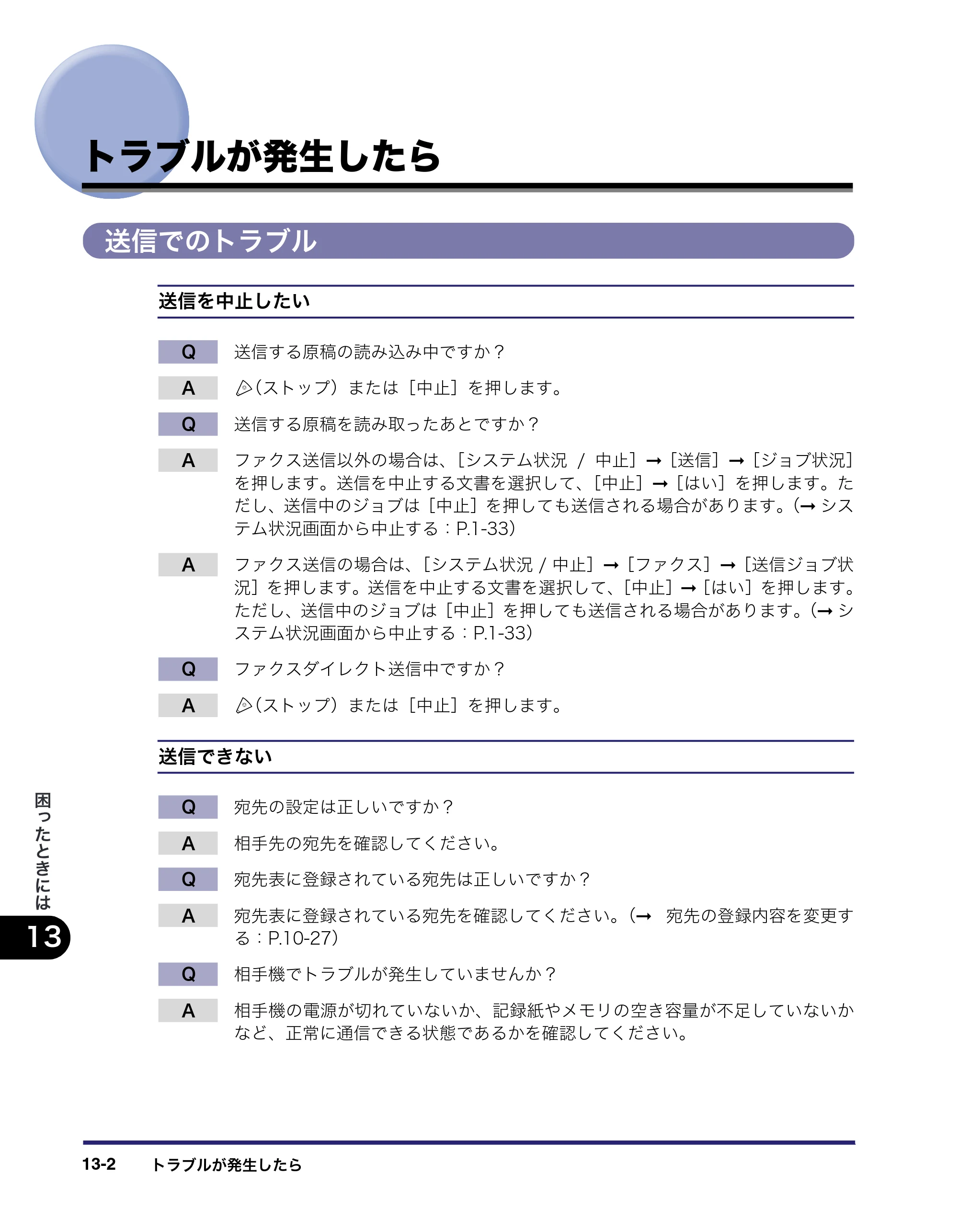 キヤノン iR C2550F 送信／ファクスガイド （PDF形式／21.93Mバイト） — トラブルが発生したら — 原本ページ — 332ページ